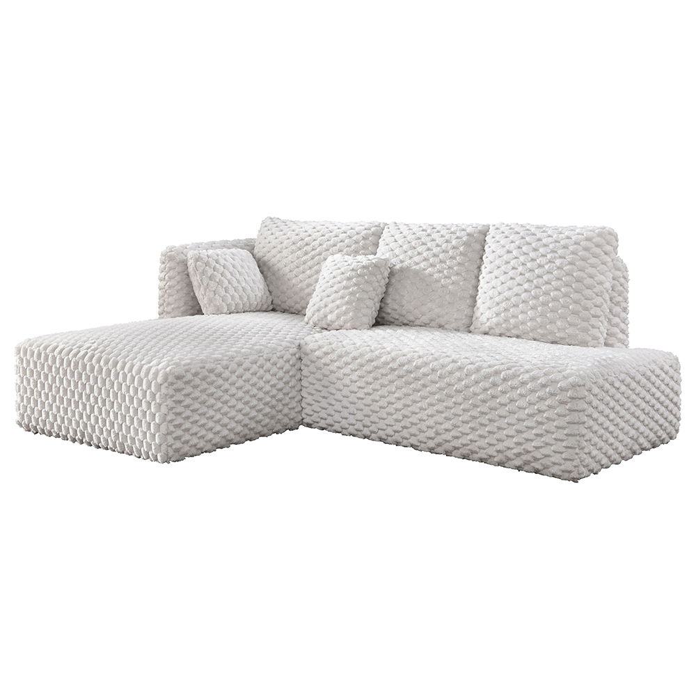 Manya - Sectional Sofa - Ivory Corduroy, white, view 2