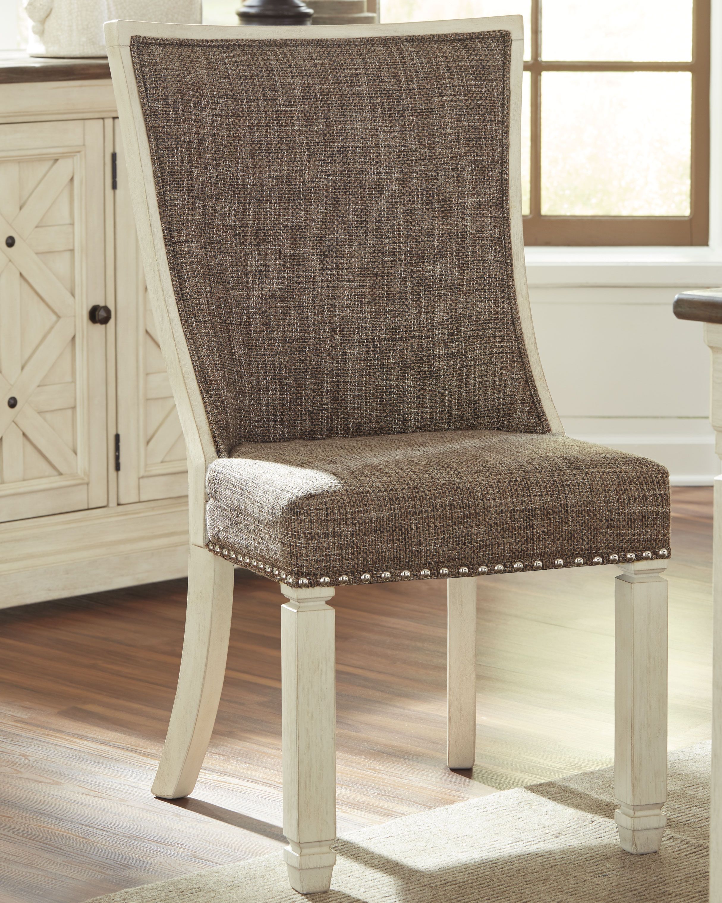 Ashley Furniture Bolanburg - 11 Pc. - Dining Table, 6 Side Chairs, 2 UPH Side Chairs, Server - Brown / Beige - Image 4