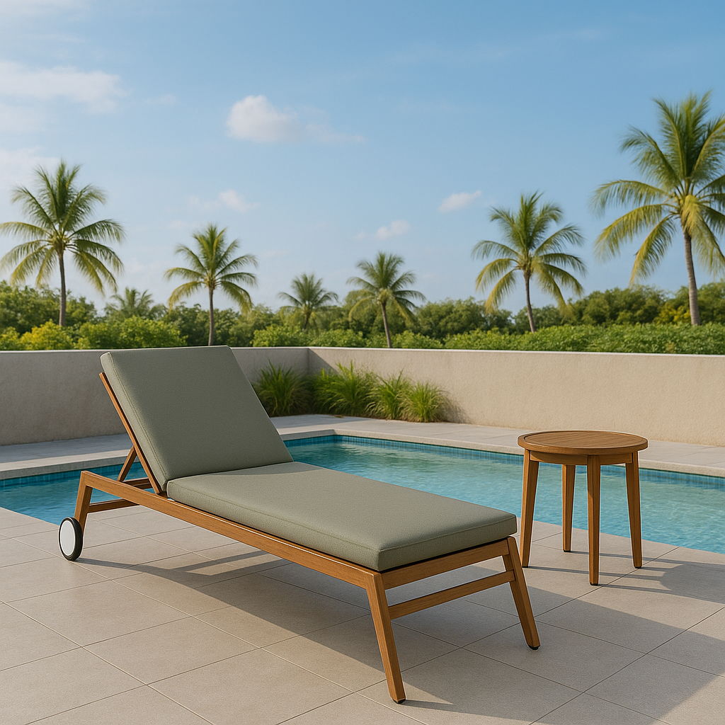 Maui - Water Resistant Outdoor Patio Lounger - Gray