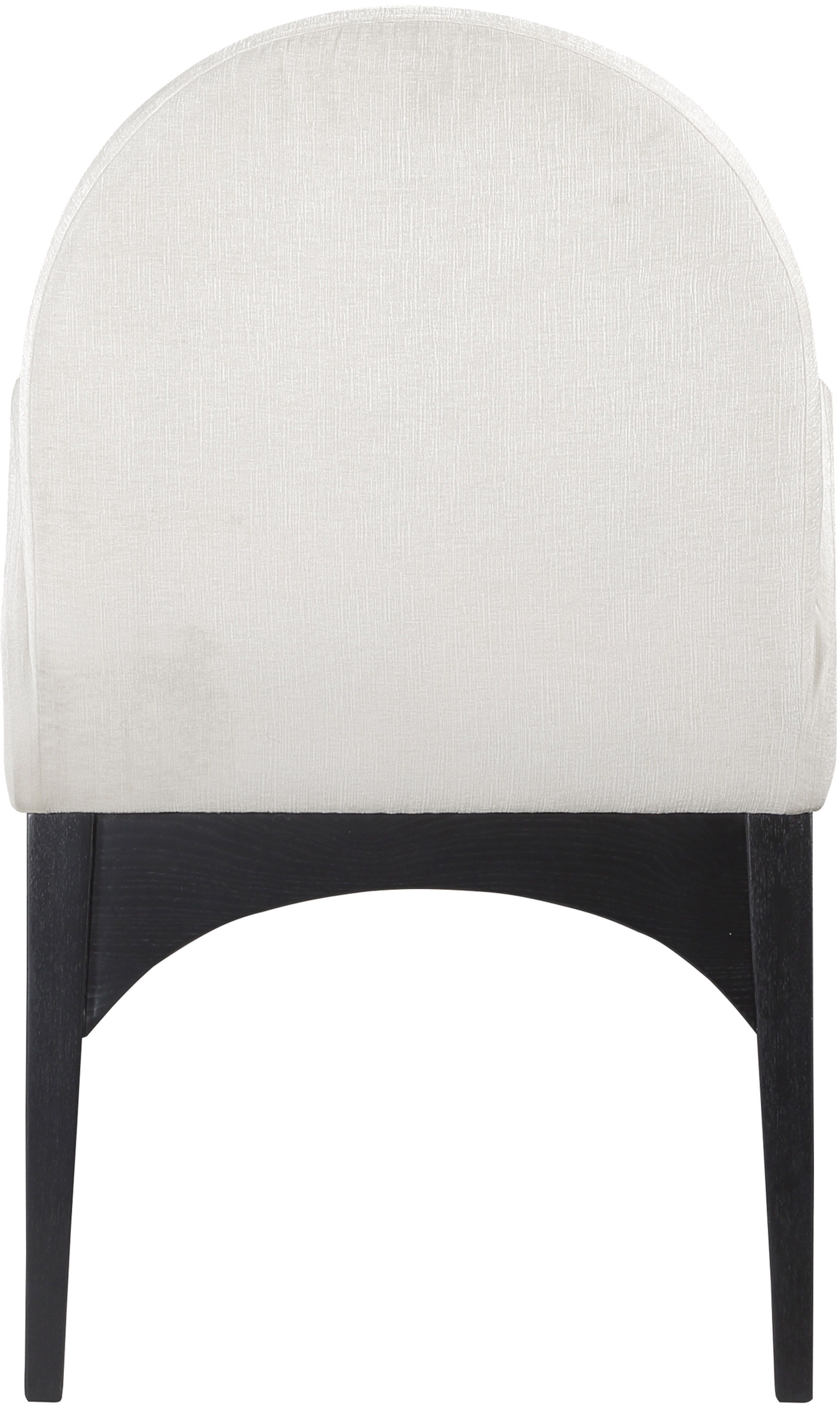 Waldorf - Chenille Dining Arm Chair With Black Legs - Cream