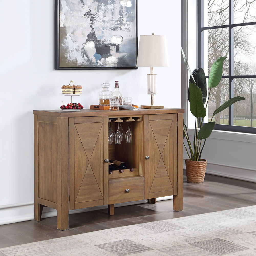 Pascaline - Server - Rustic Brown & Oak, dark brown, view 5