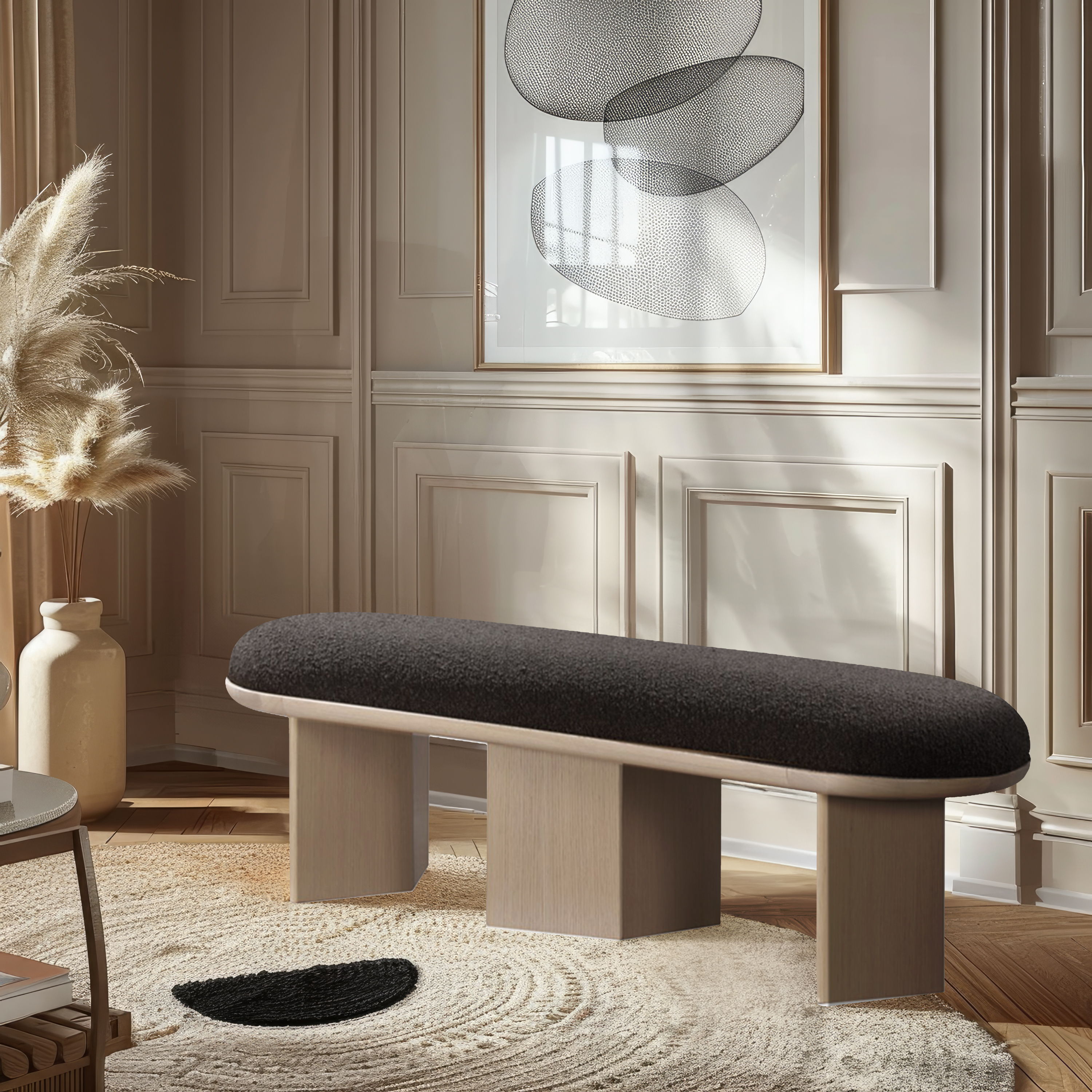 Wilshire - Bench With Natural Base - Brown