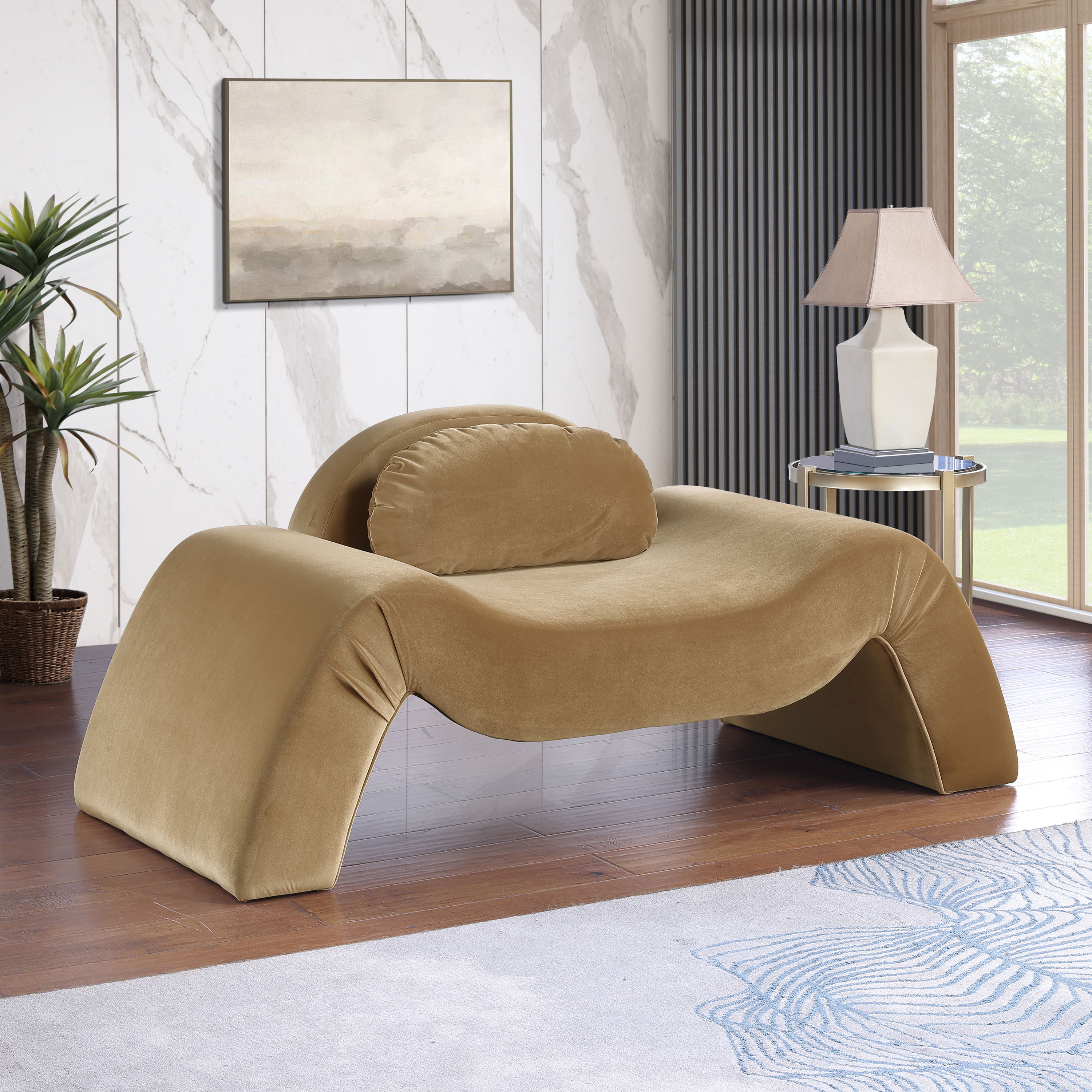 Austin - Velvet Accent Chair - Saddle