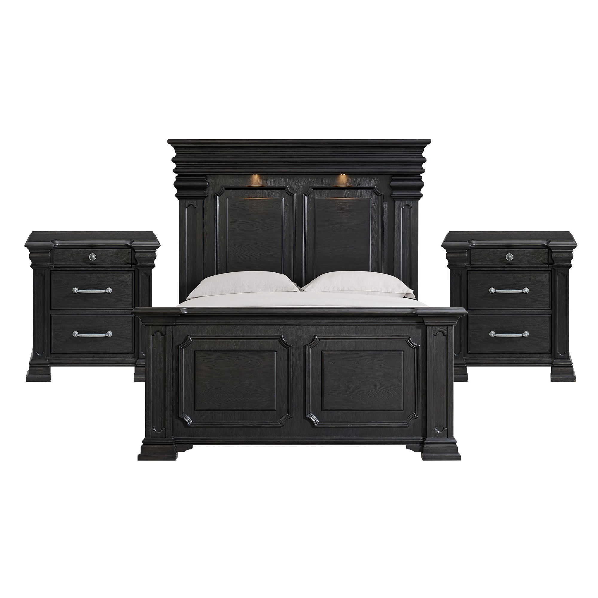 King · 3 Pc · Bedroom Set With 2 Nightstands