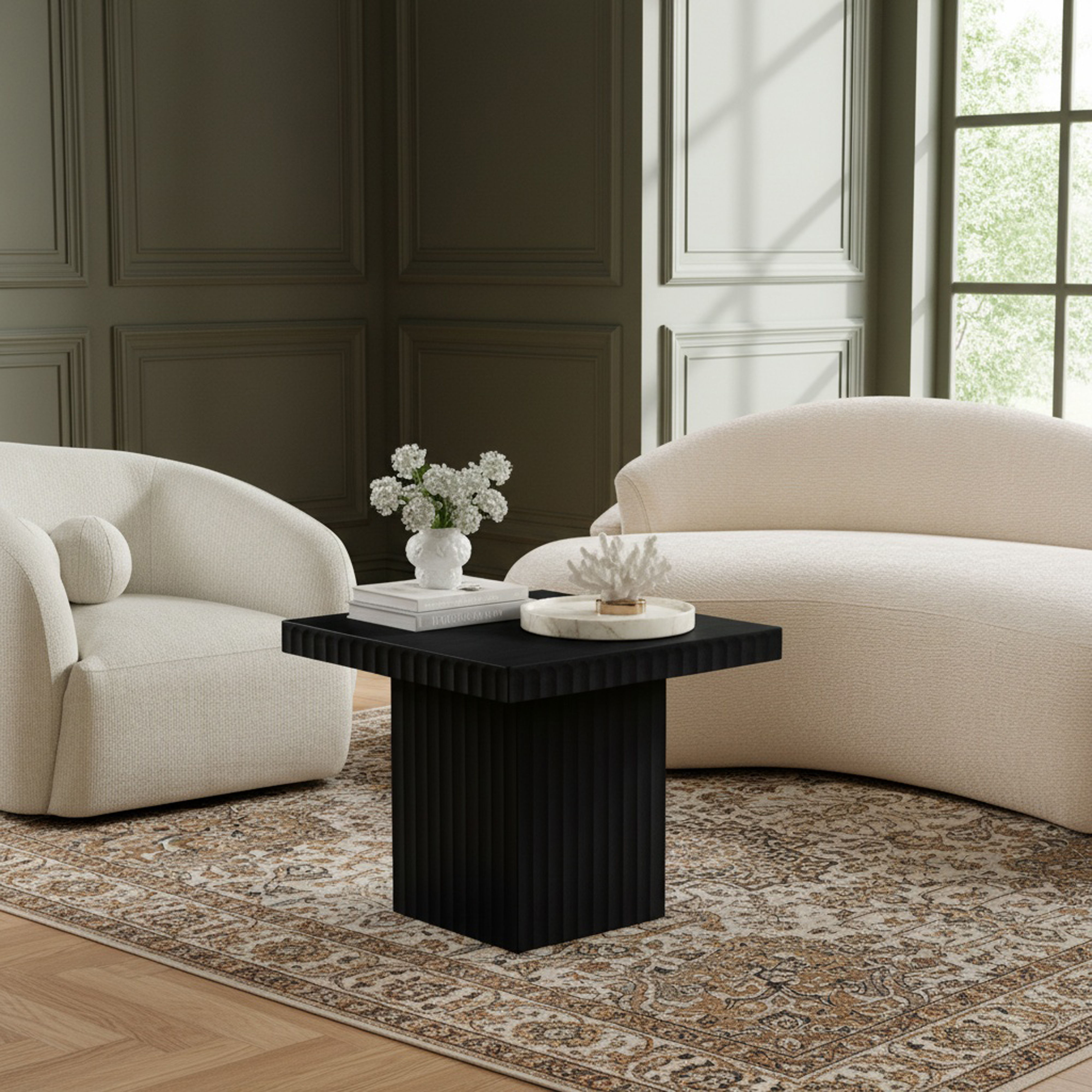 Spencer - 18" Oak Veneer Coffee Table - Black