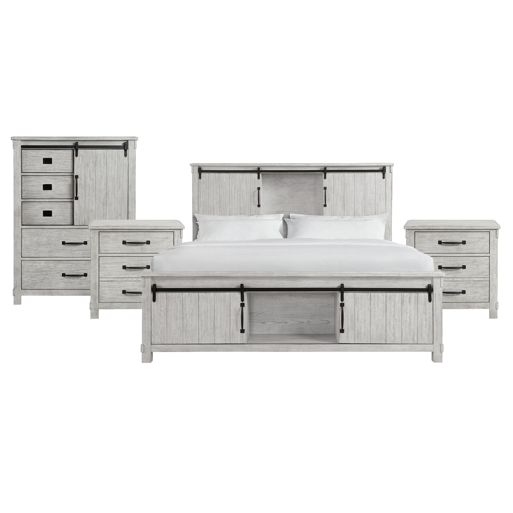 King · 4 Pc · Bedroom Set With 2 Nightstands & Chest