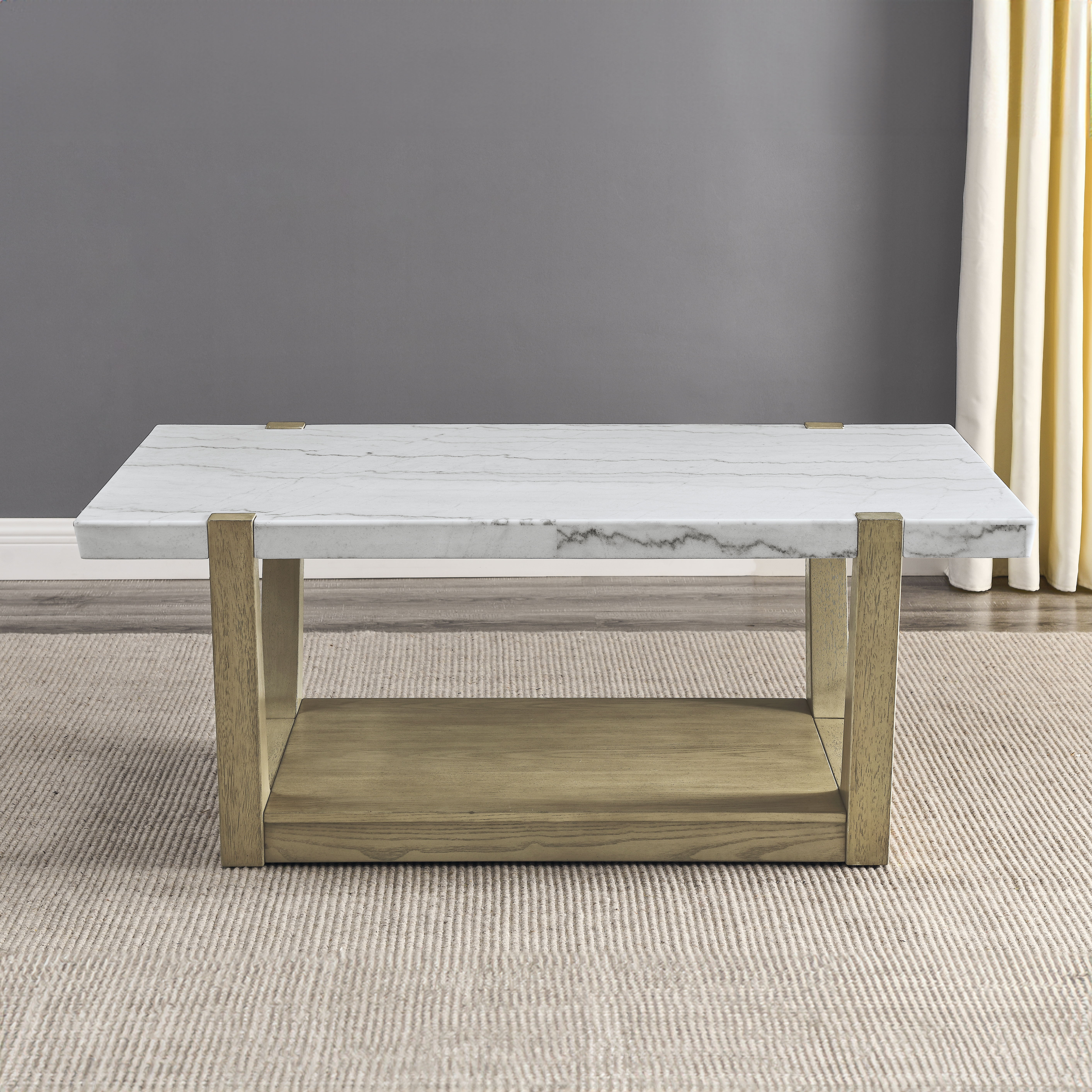 Perth - Marble Top Cocktail Table - White