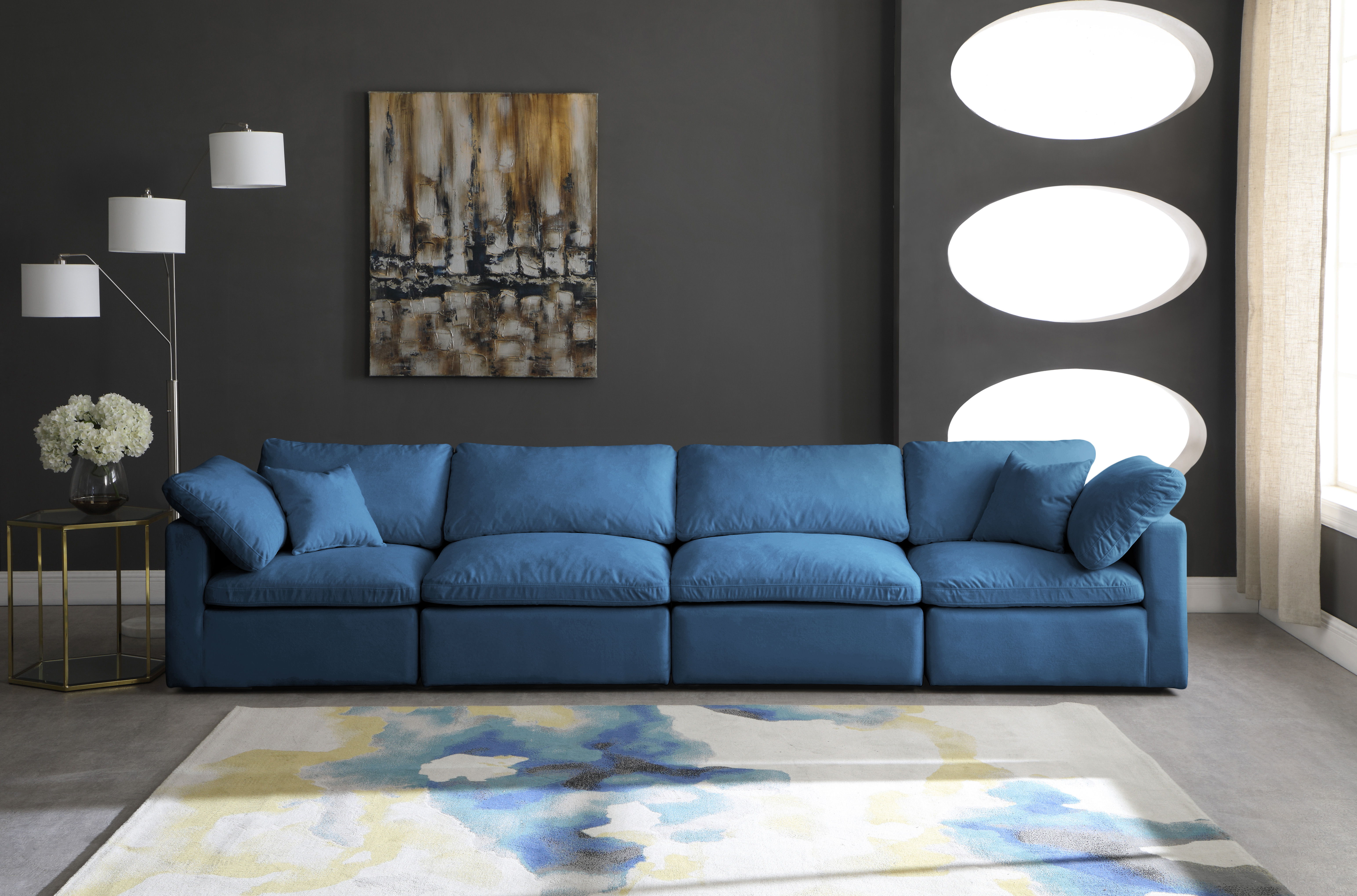 Plush - 4 Piece Modular Sofa - Navy