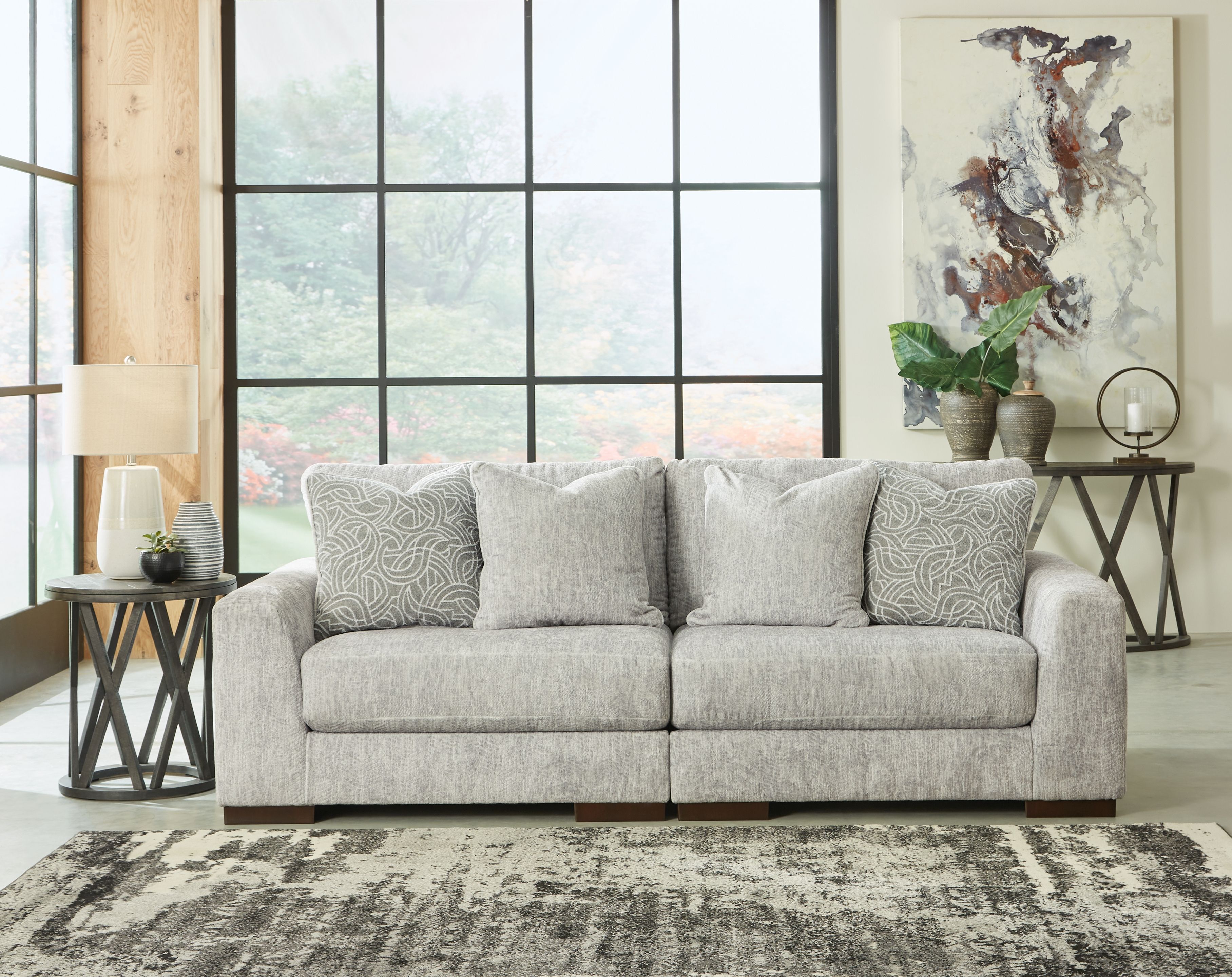 Ashley Regent Park - Pewter - Loveseat 2 Pc Sectional