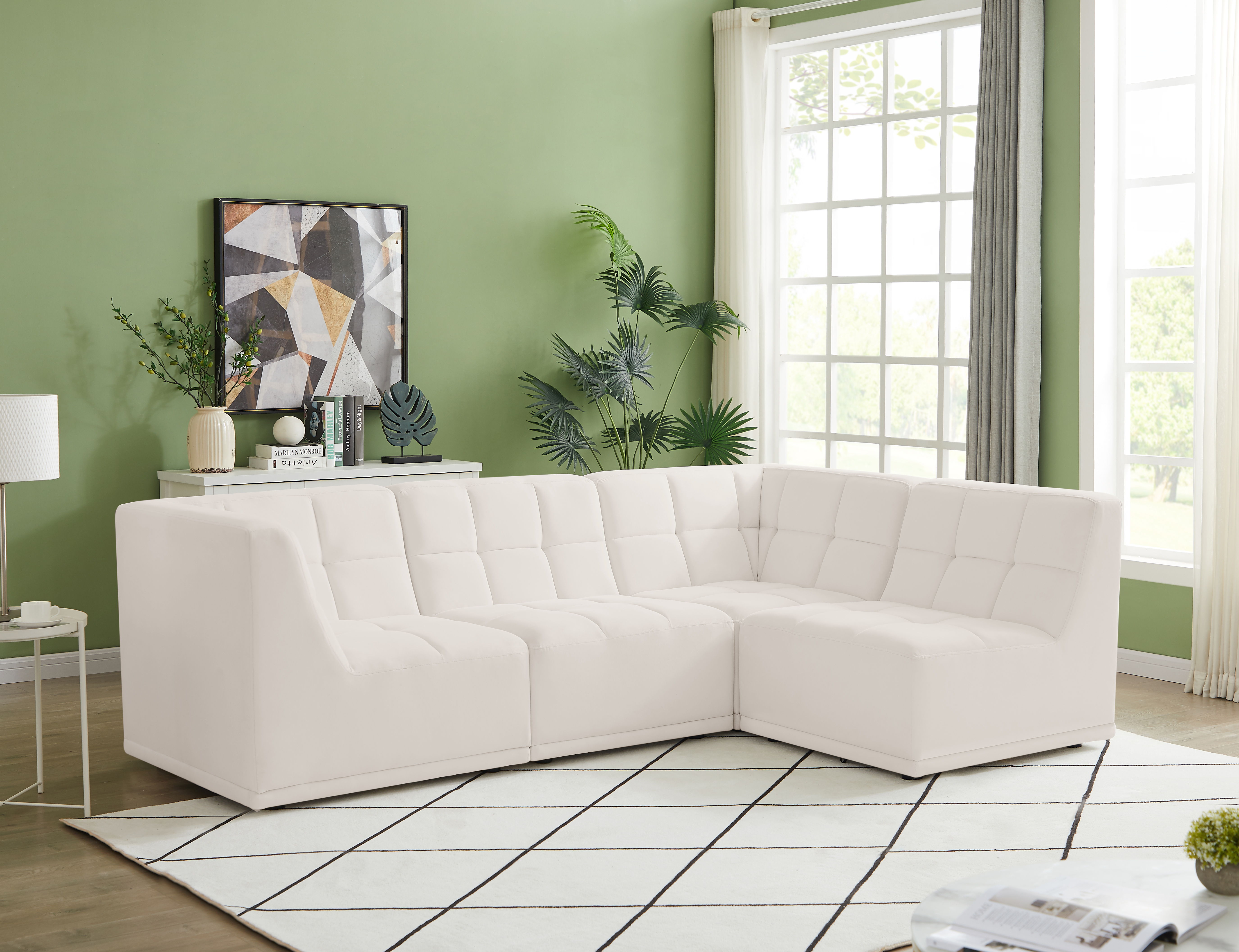 Relax - 4 Piece Modular Sectional - Cream