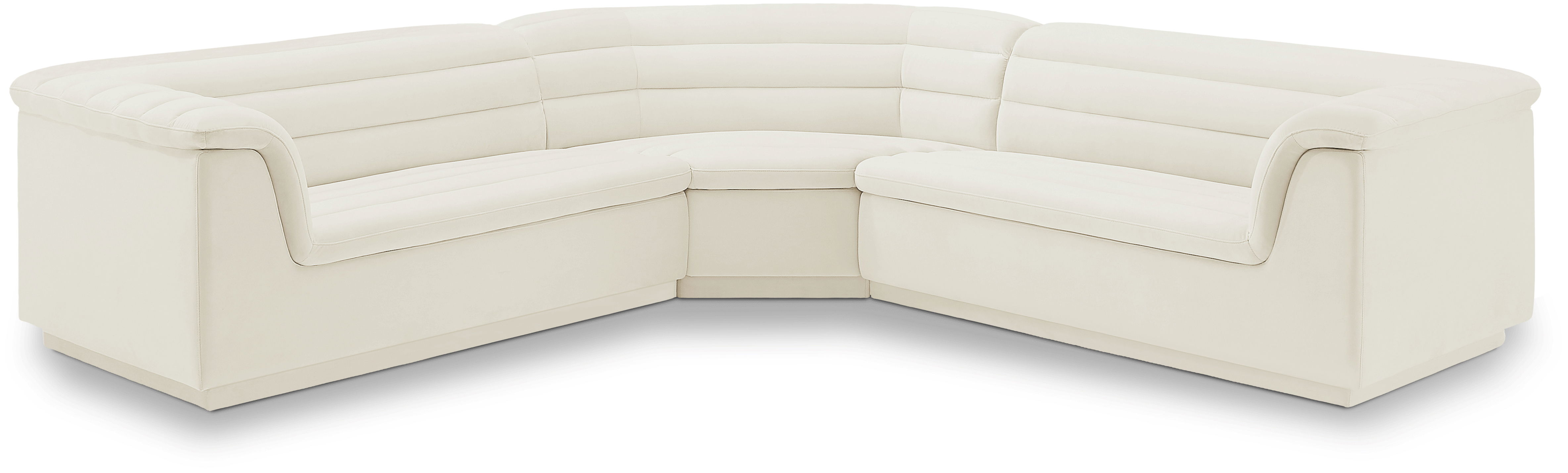 Cascade - Velvet Modular Sectional - Cream