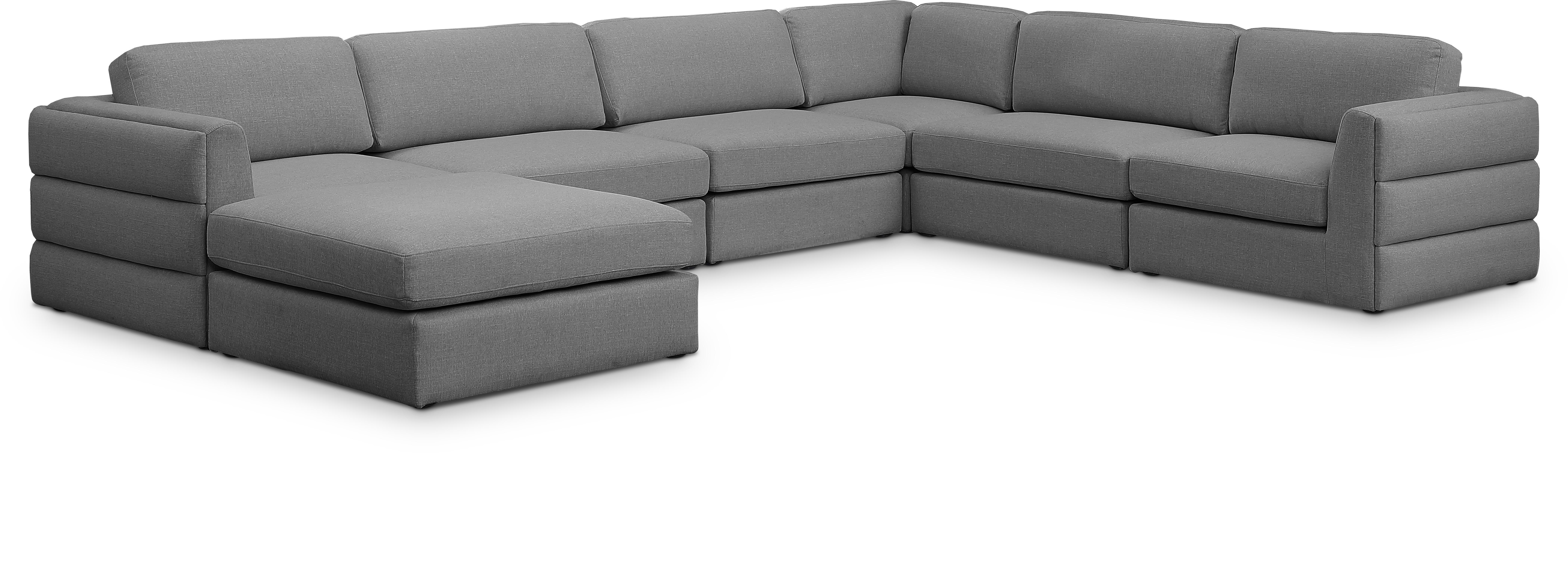 Beckham - 7 Piece Modular Sectional With Chaise - Gray