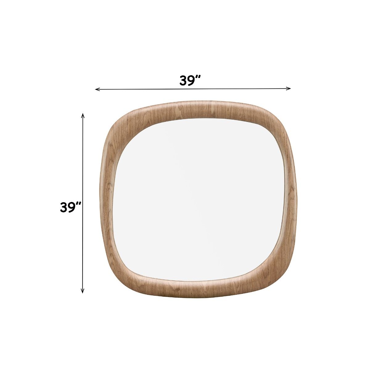 Markku - Aceent Mirror - Oak, dark brown, view 4