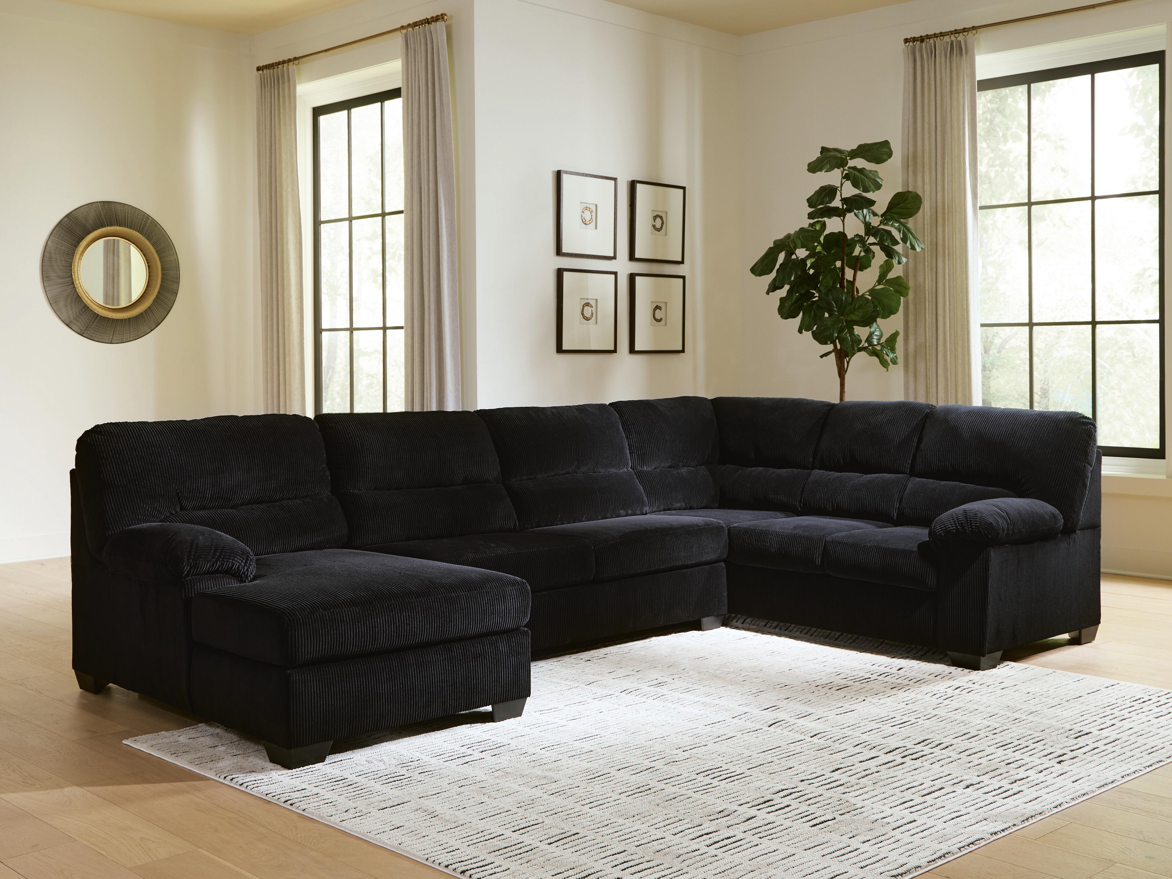 Ashley Furniture SimpleJoy - 3-Piece Sectional With LAF Corner Chaise- Onyx - Image 2