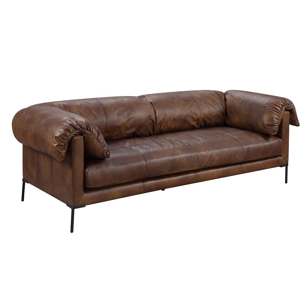 Jaron - Sofa - Mocha Top Grain Leather, dark brown, view 2
