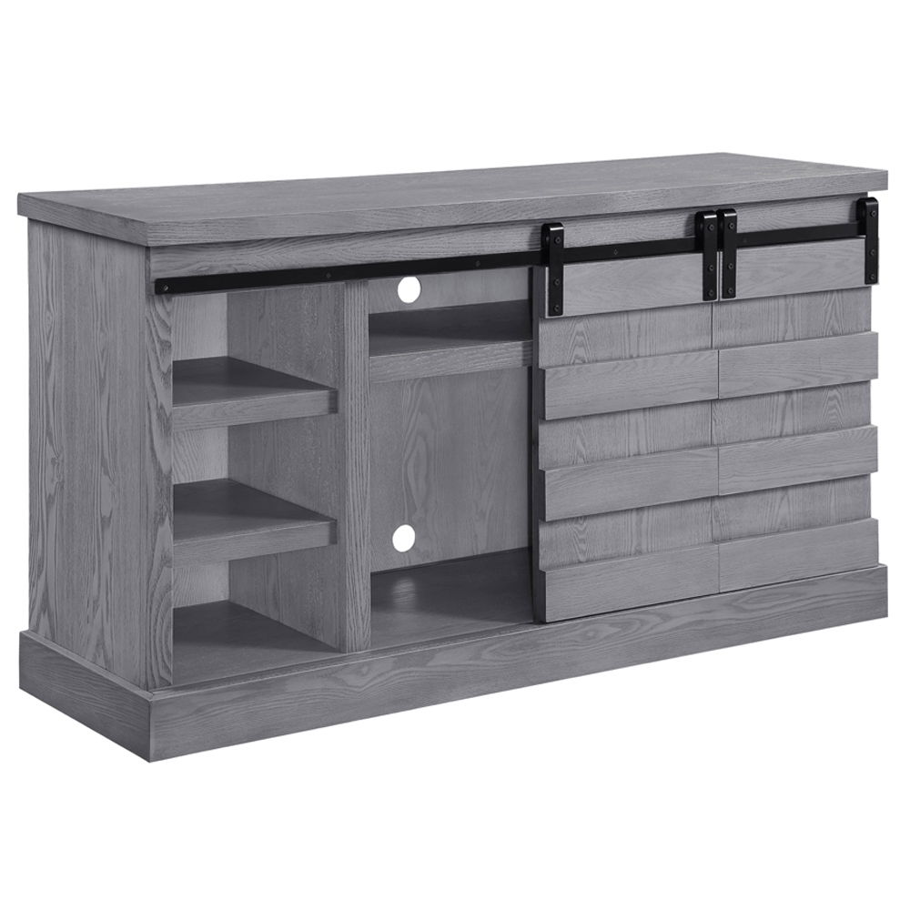 Amrita - TV Stand With Fireplace - Gray Oak, dark gray, view 5