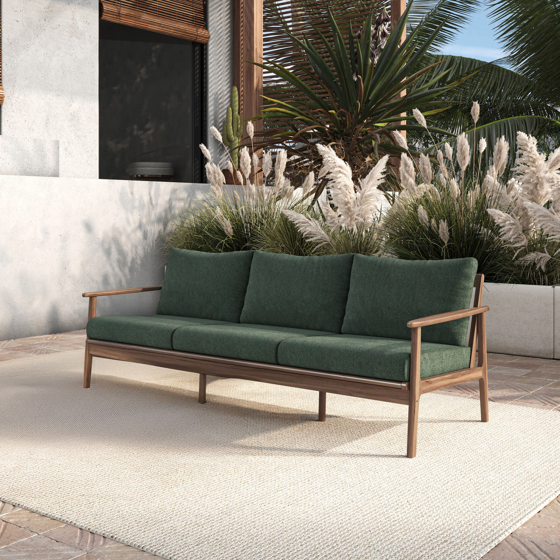 Ashton - Patio Sofa - Moss, light brown