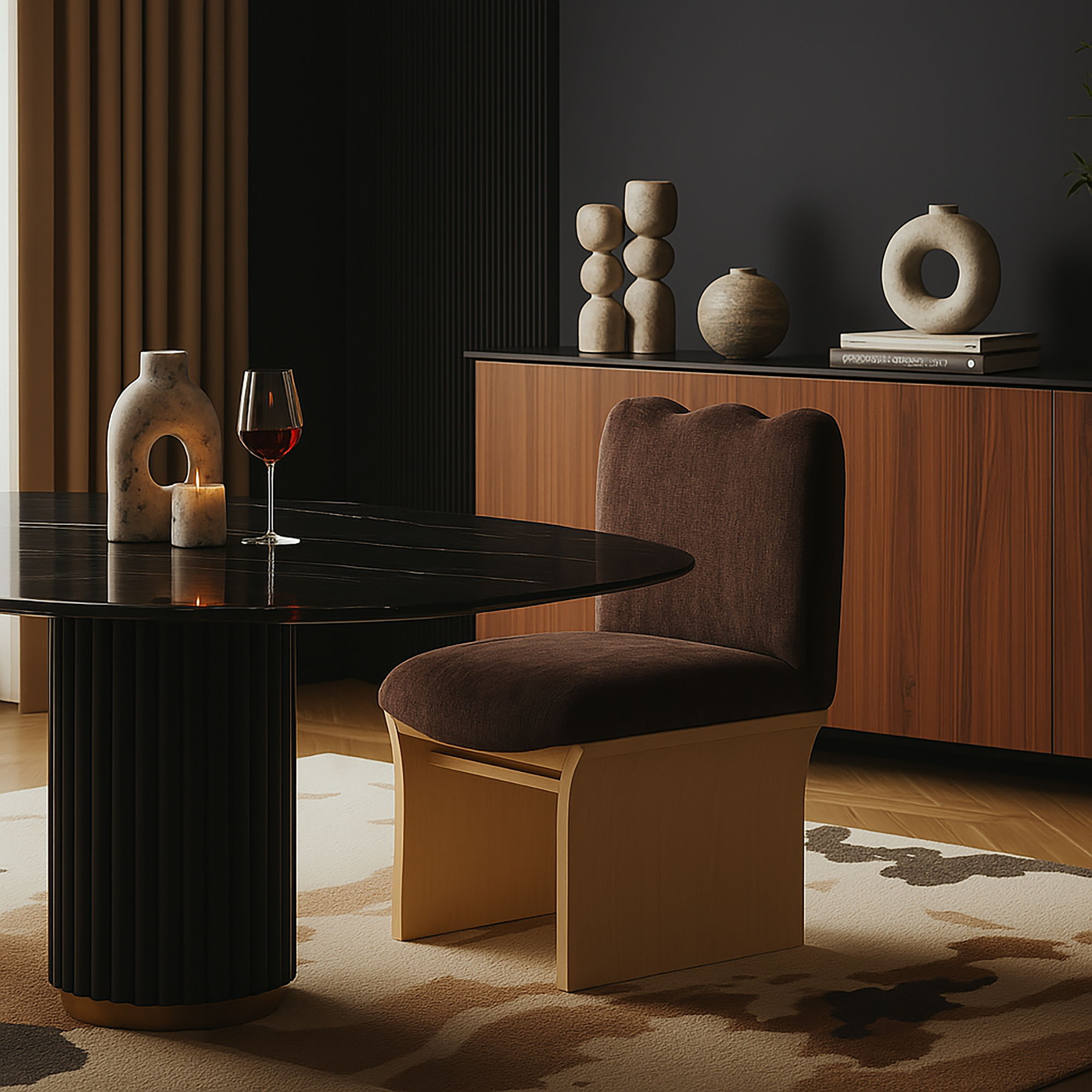 Shaw - Upholstered Dining Chair - Brown