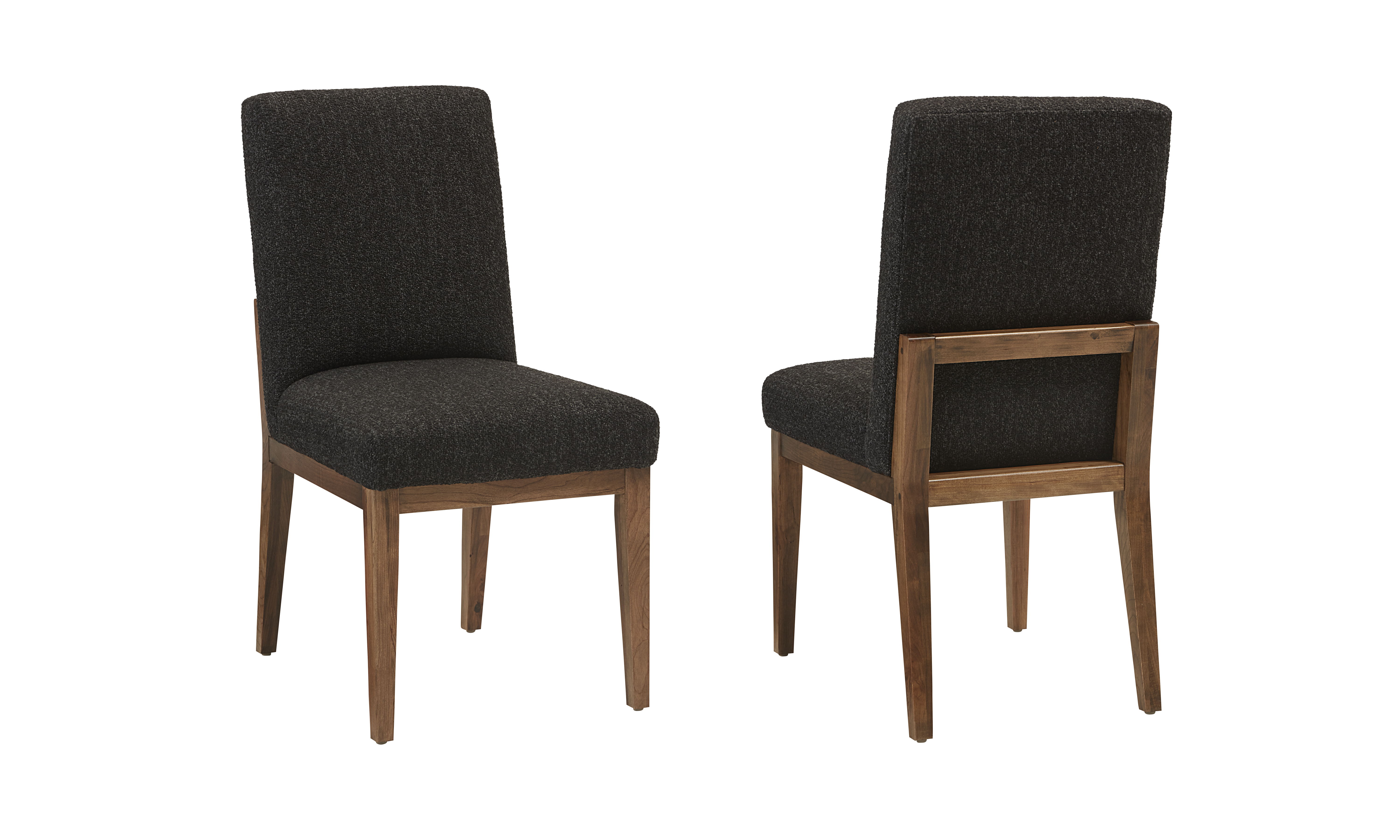 Vaughan-Bassett Crafted Cherry - Upholstered Side Chair Black Fabric - Medium Cherry