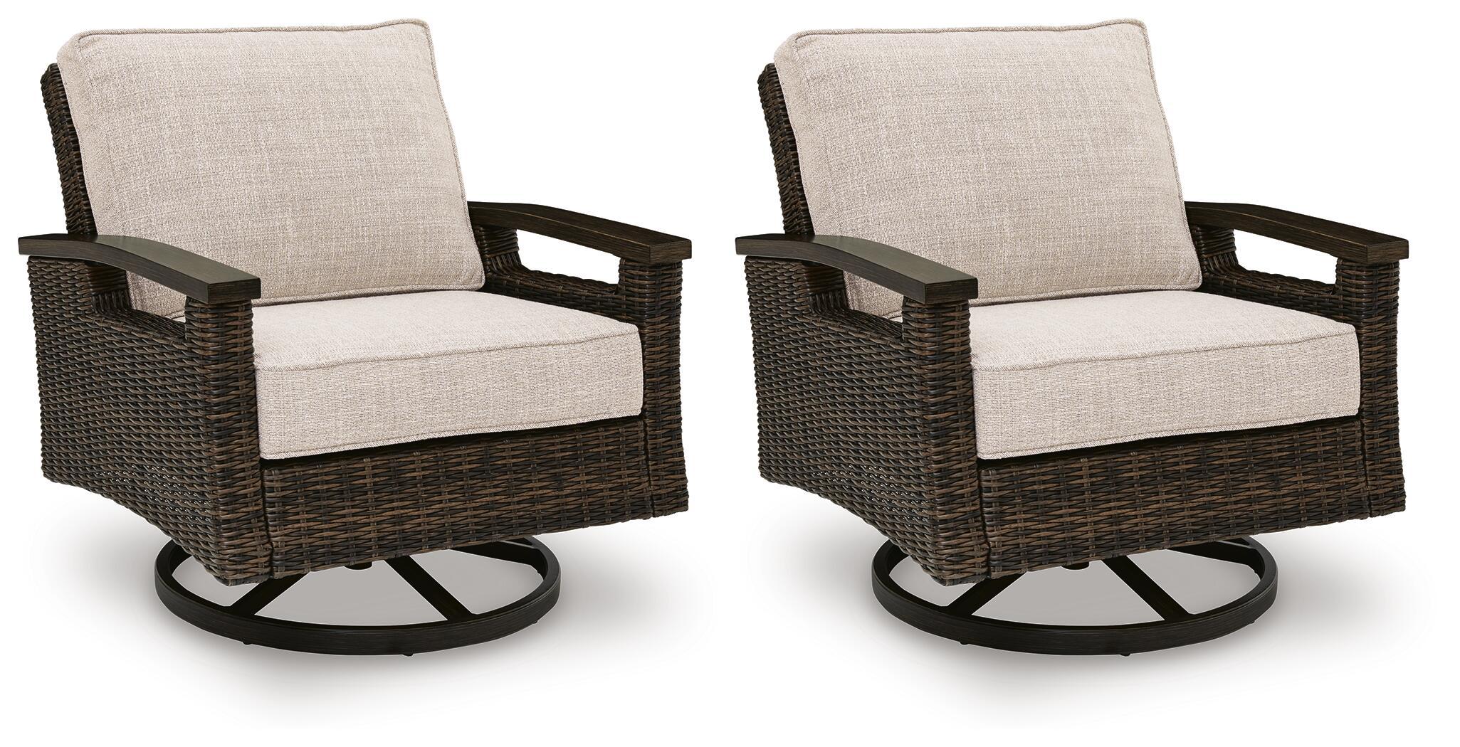 Monterey Point – Swivel Lounge Chair (Set of 2) – Dark Brown
