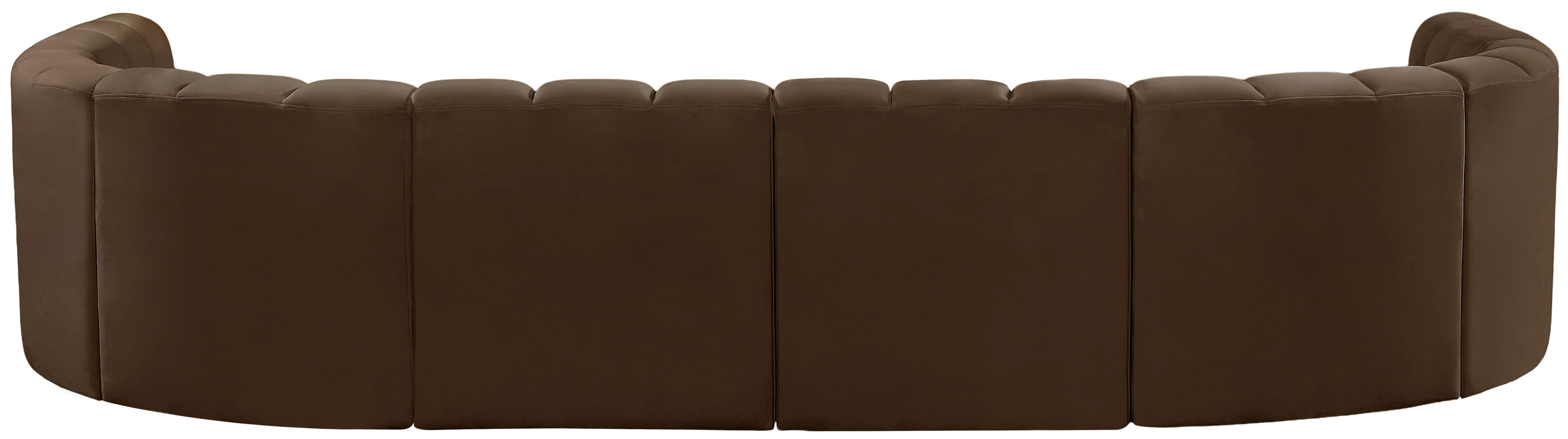 Arc - Velvet Modular U-Shaped Sectional - Brown
