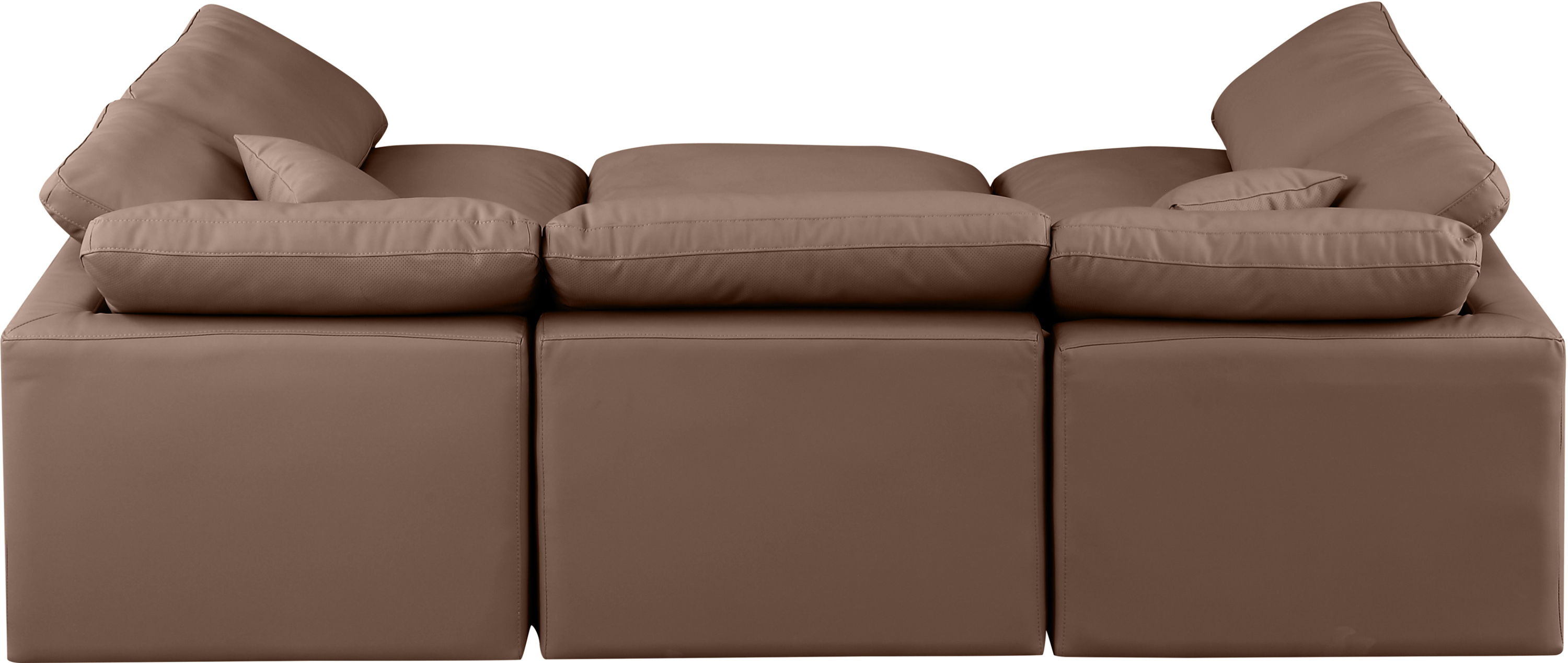 Indulge - Faux Leather 6 Piece Modular Sectional - Brown