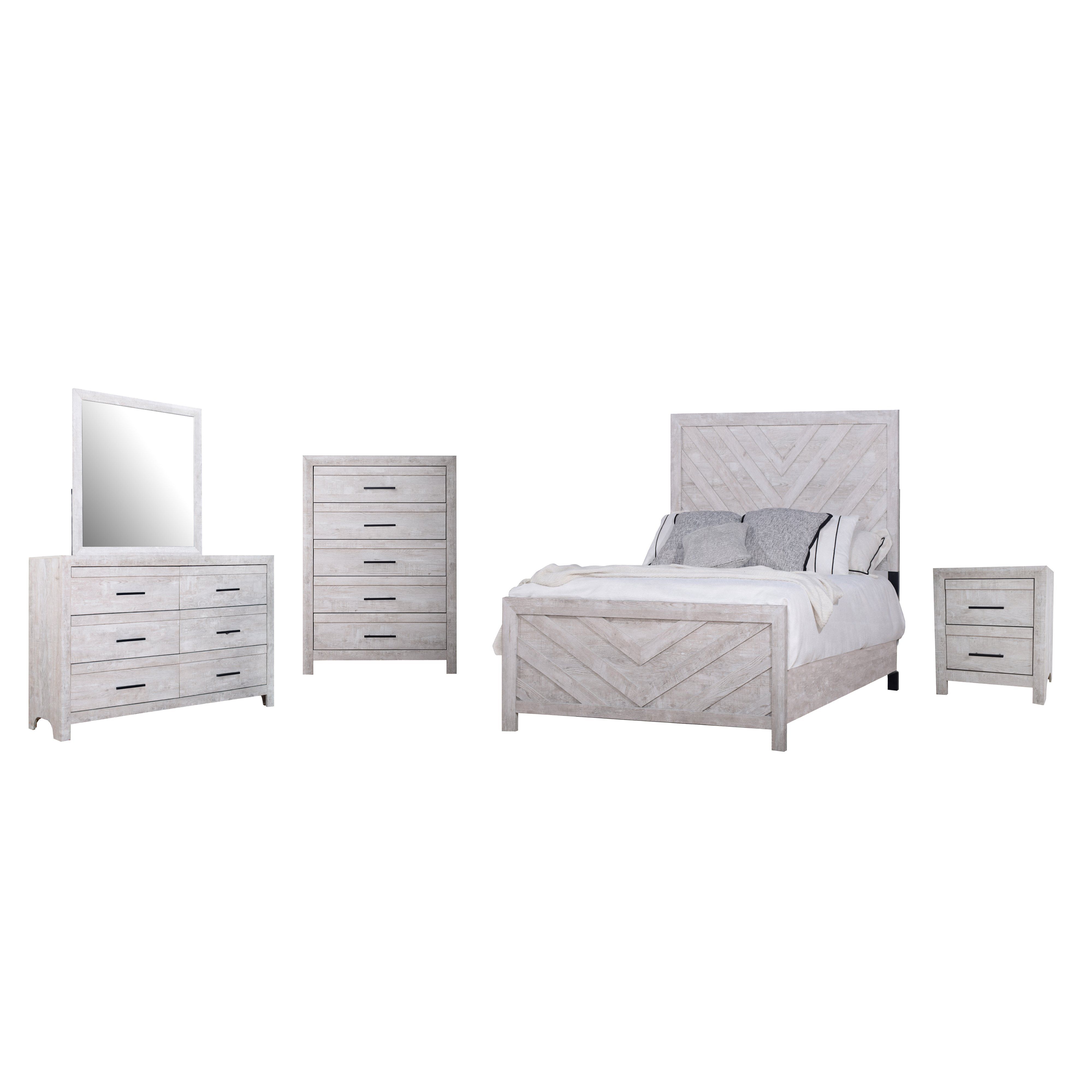 Queen · 5 Pc · Bed, Dresser, Mirror, Chest, Nightstand