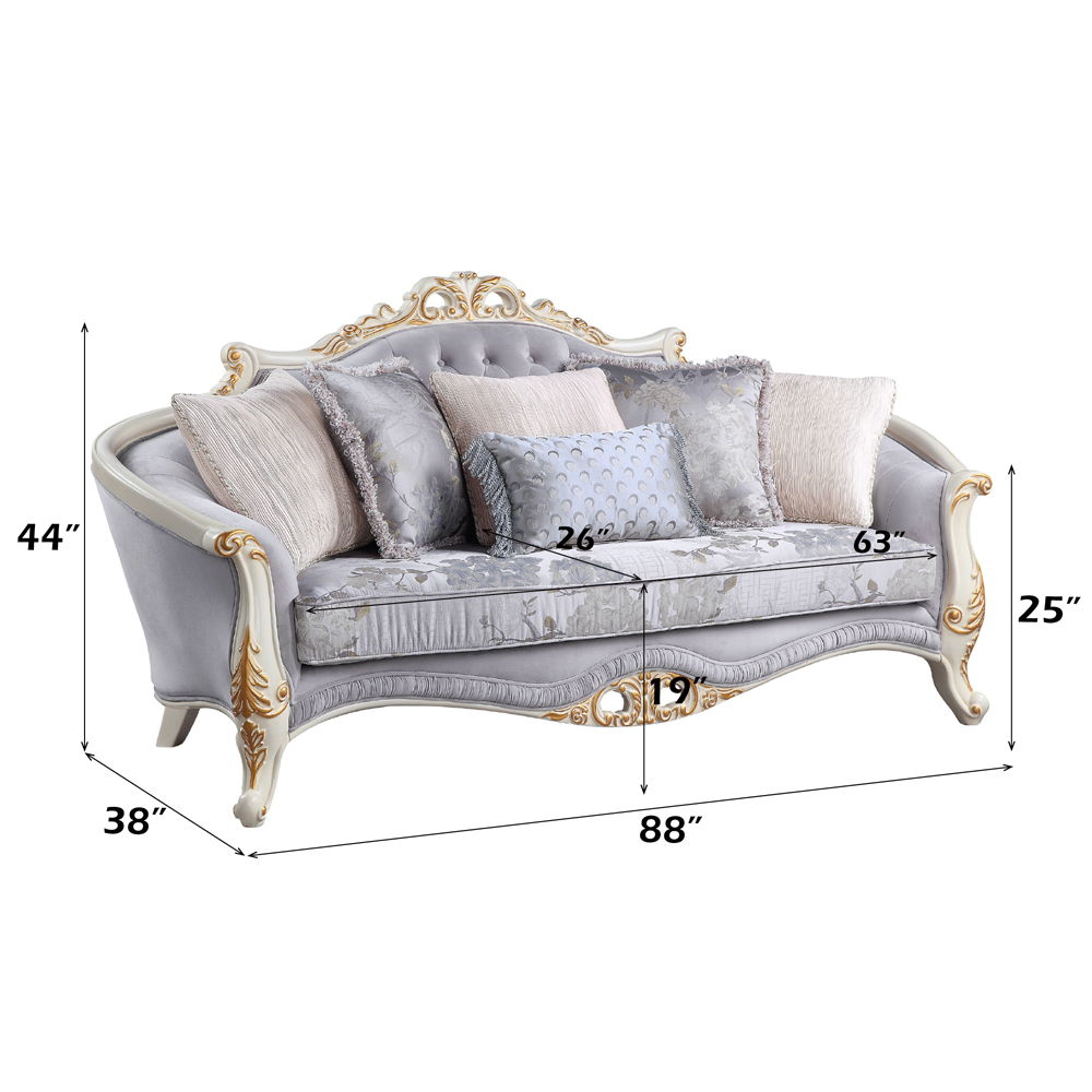 Galelvith - Sofa With 6 Pillows - Gray Fabric, gray, view 7