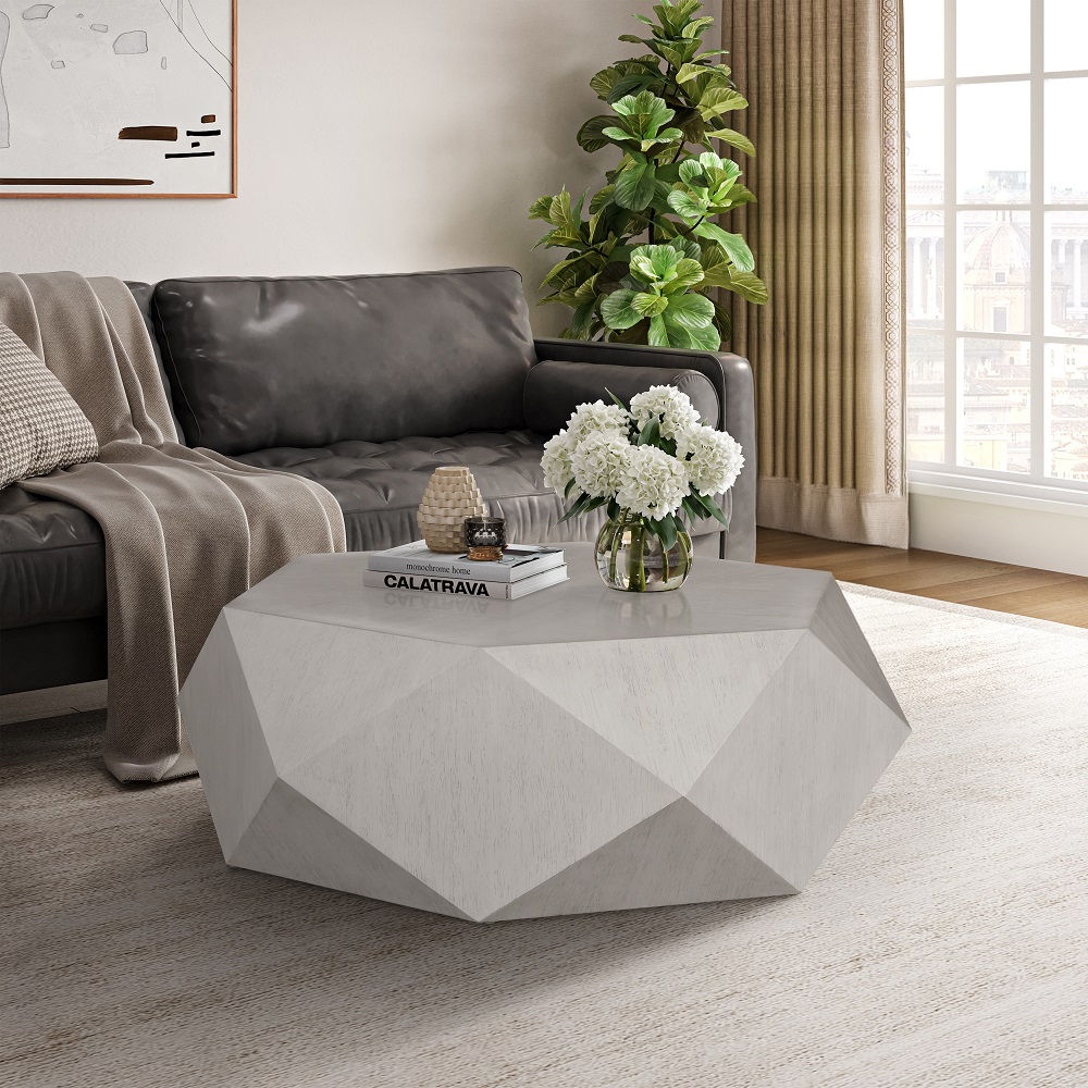 Hanniel - Coffee Table - Antique White, white