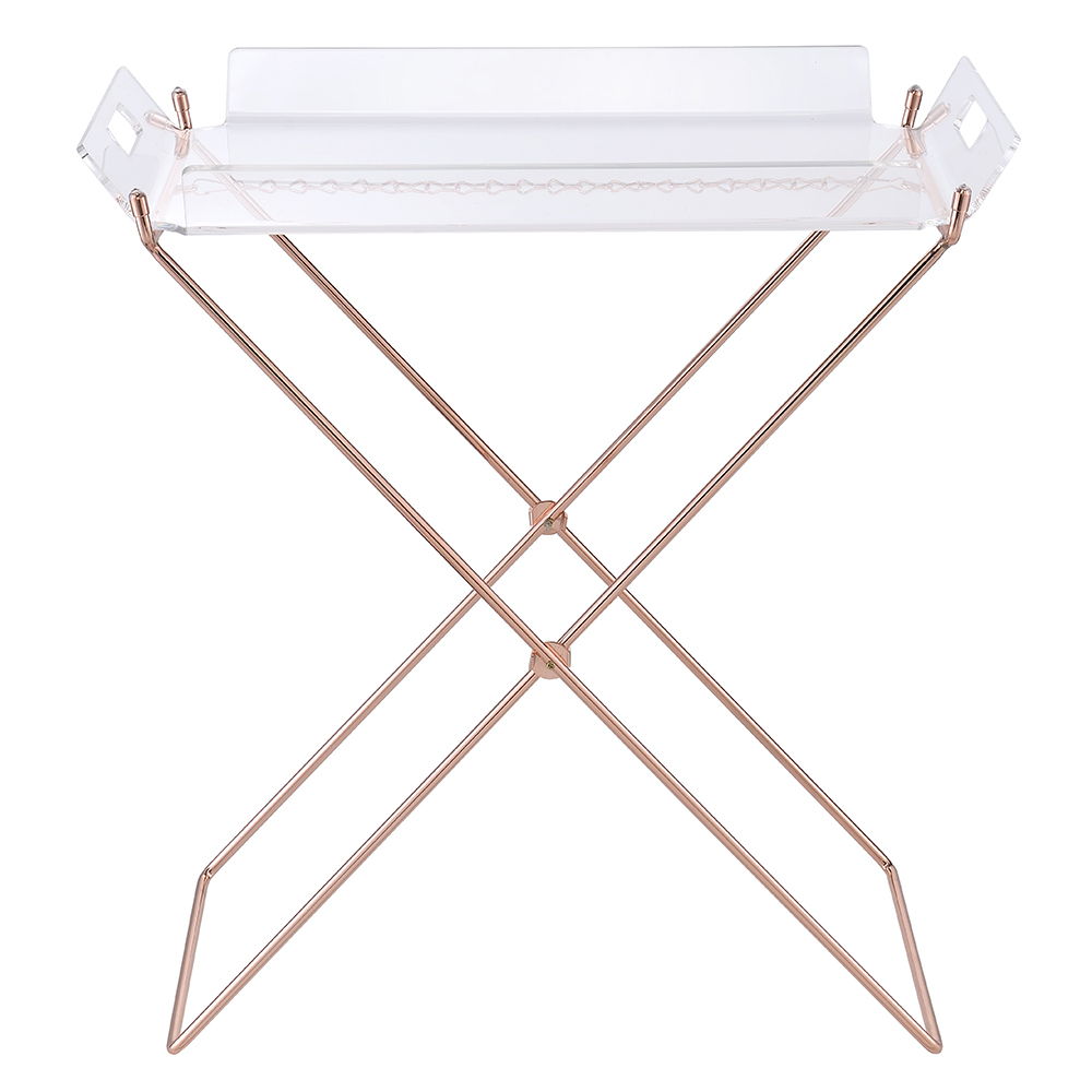 Cercie - Tray Table - Clear Acrylic & Copper, beige, view 5