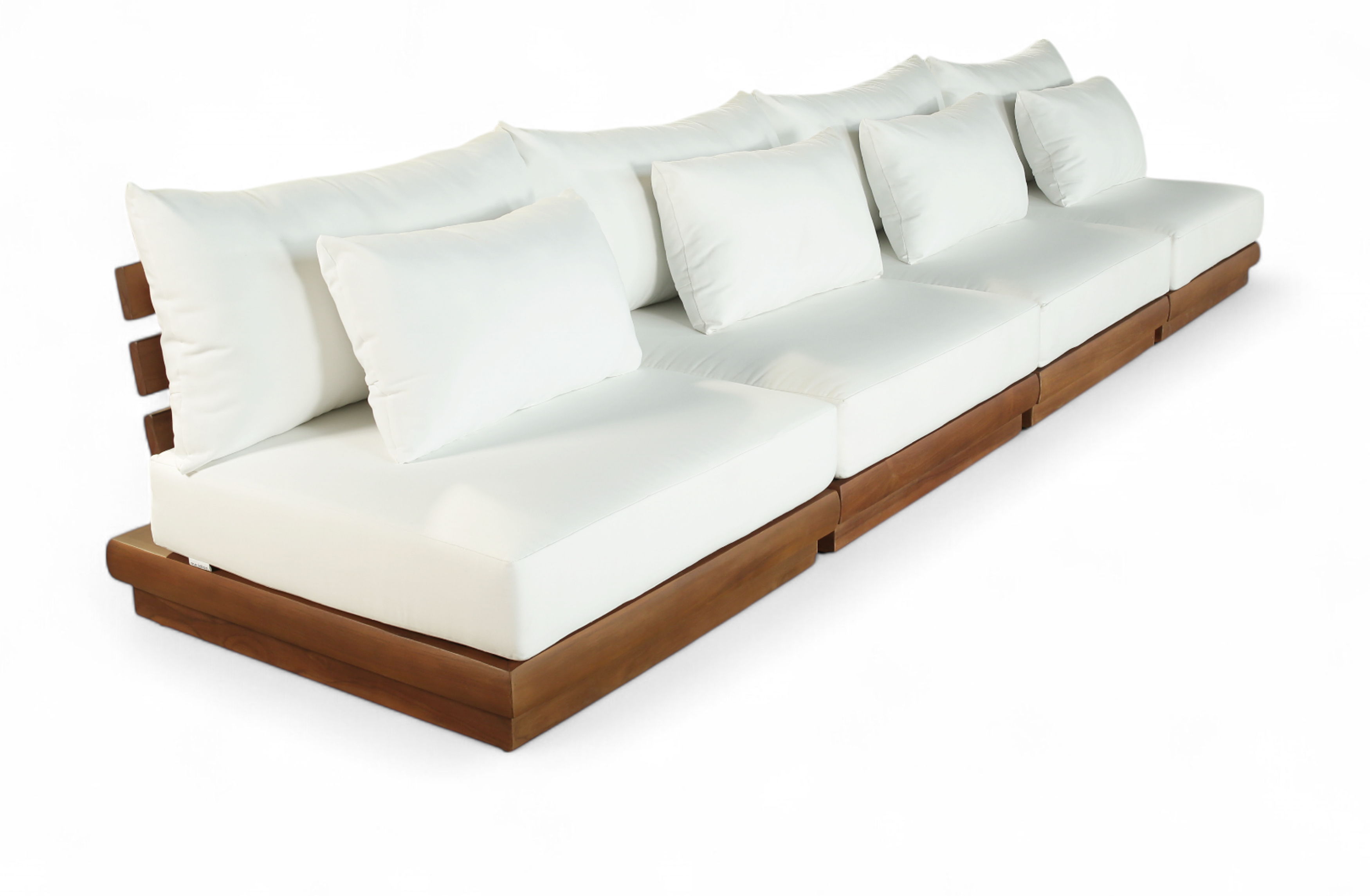 4 Pc · Water Resistant Fabric 148" Outdoor Patio Modular Sofa - Off