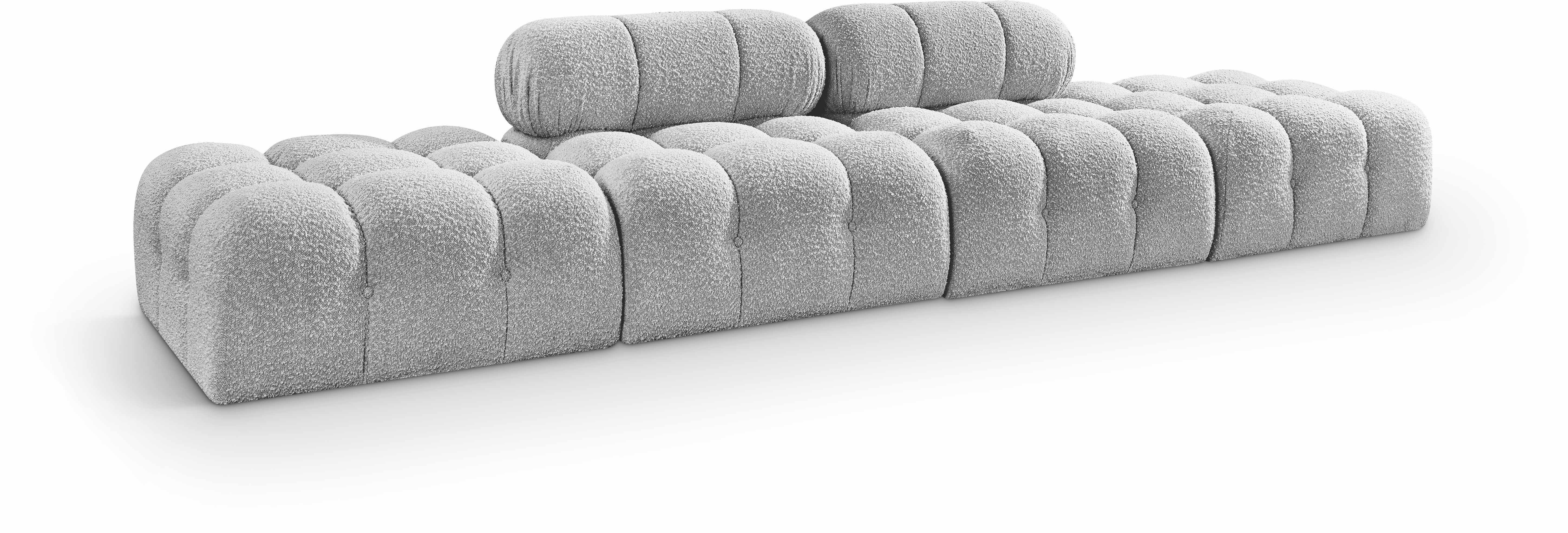 4 Pc · Boucle Fabric 136" Upholstered Modular Sofa