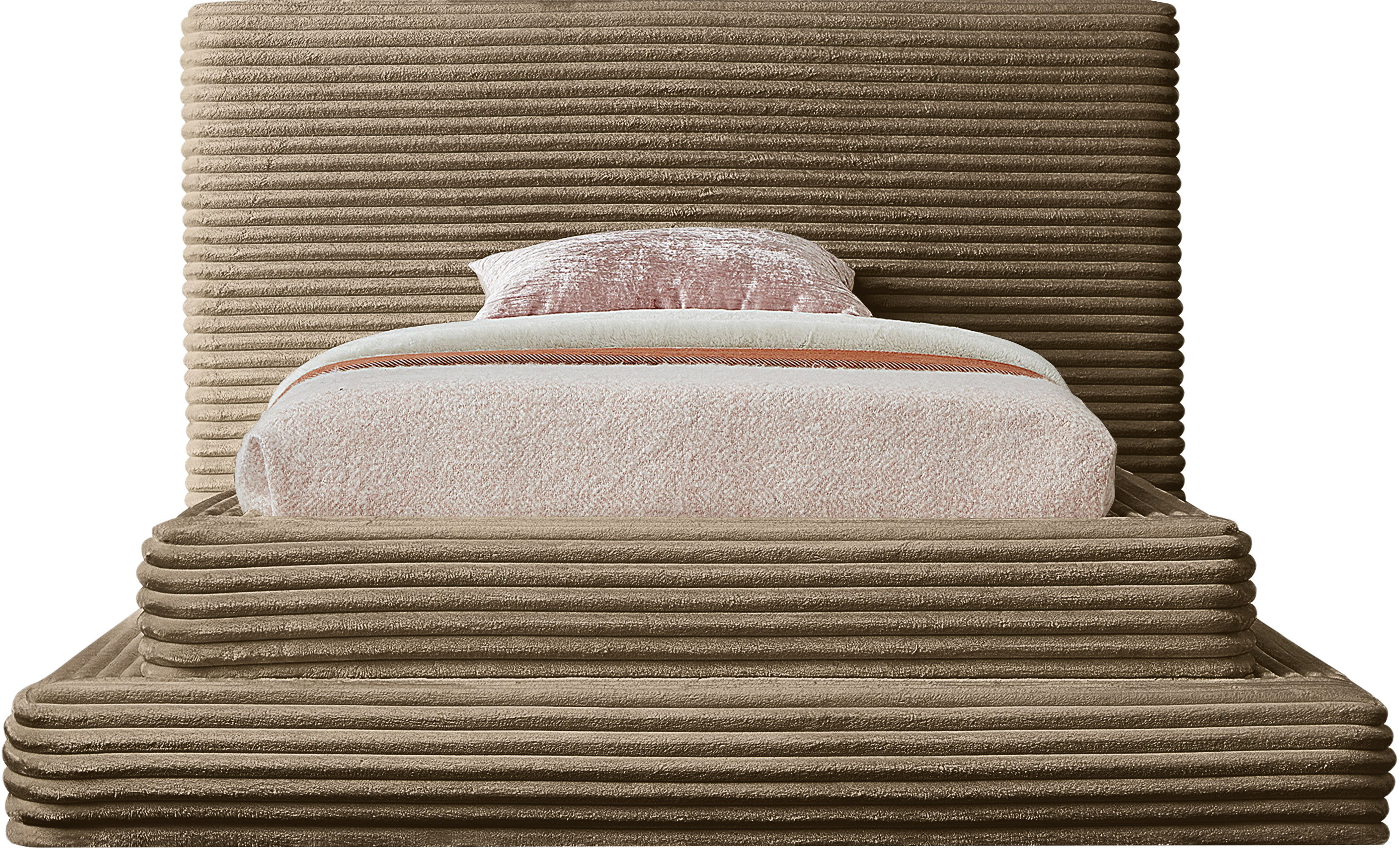 Drew - Twin Bed - Taupe
