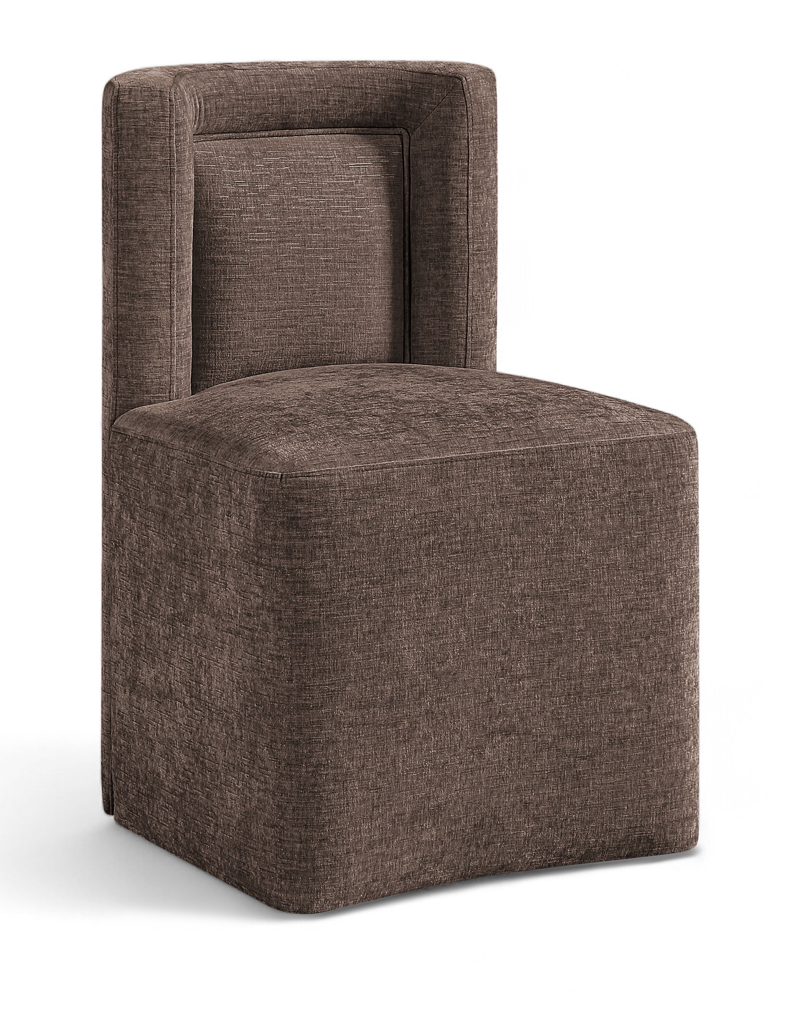 Duvina - Chenille Performance Fabric Dining Chair - Brown