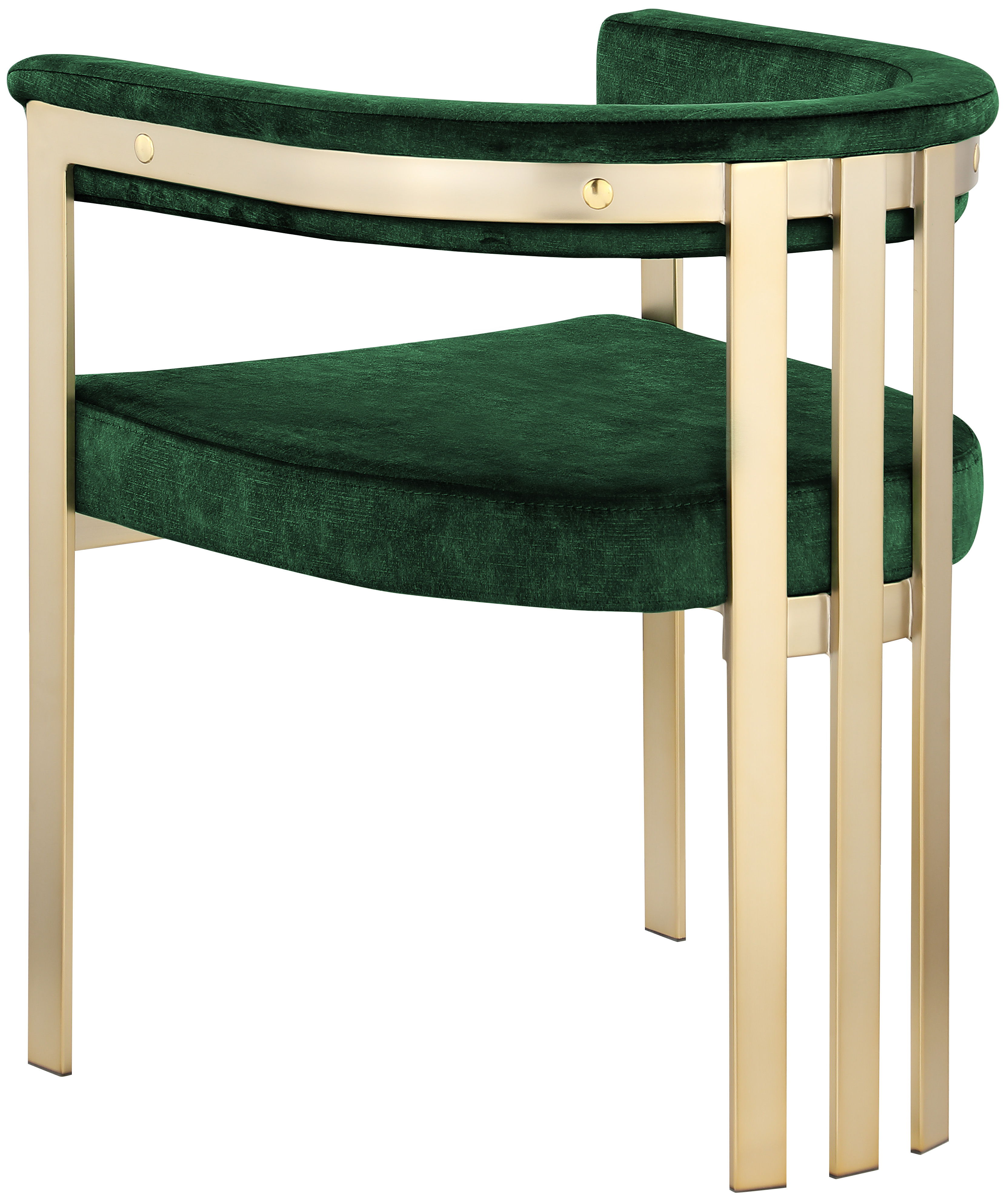 Marcello - Dining Chair With Brushed Gold Iron Frame (Set of 2) - Green