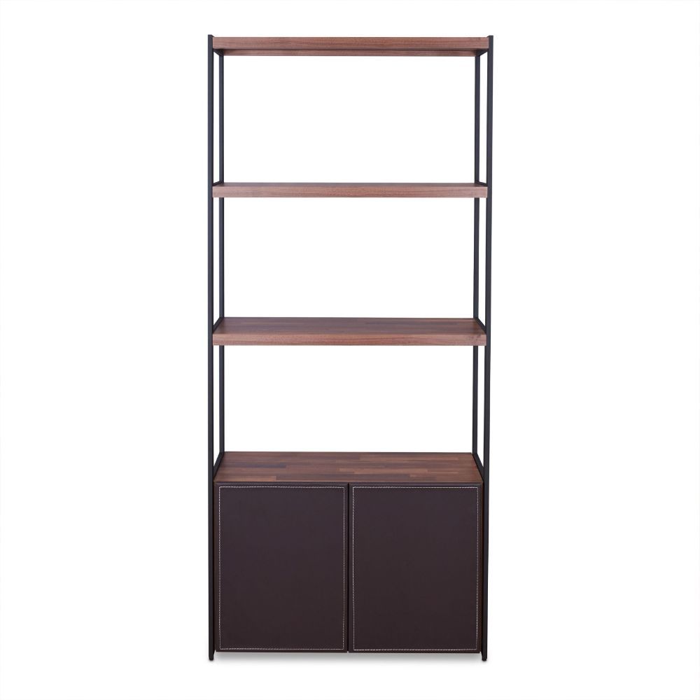 Sara - Bookshelf - Walnut & Sandy Black, dark brown, view 2