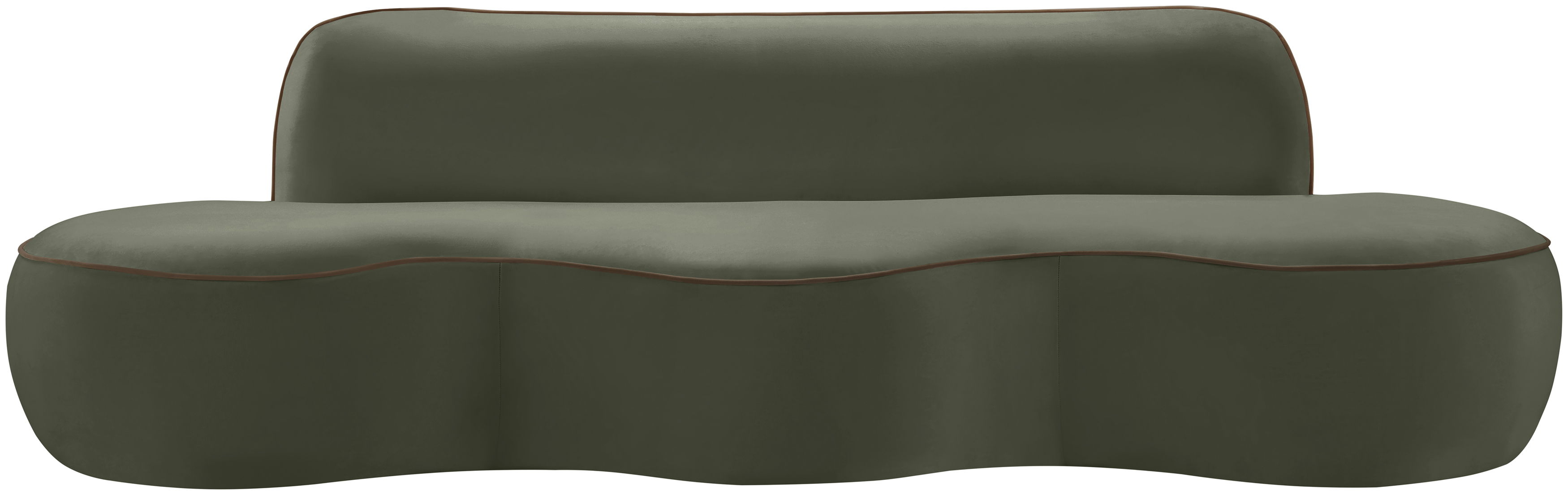 Swerve - Velvet 101" Upholstered Sofa - Green