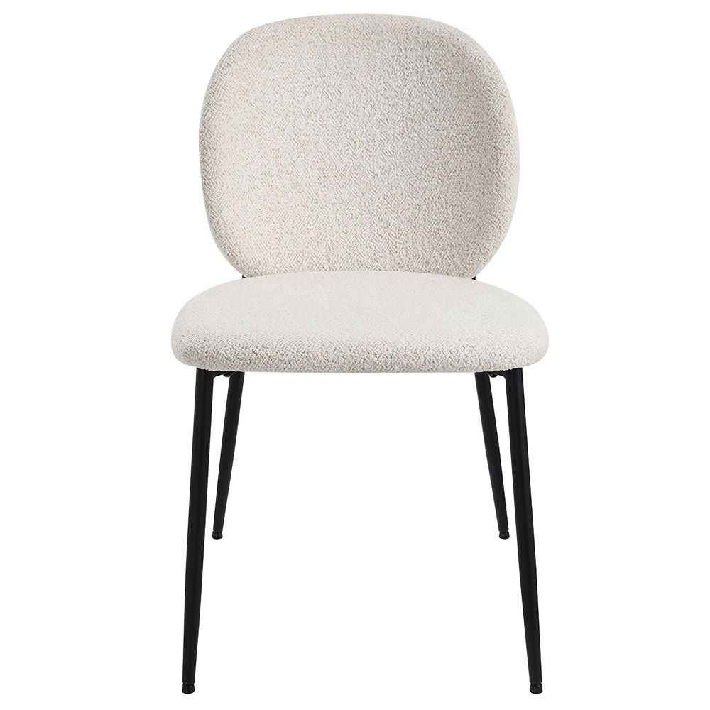 Klaus - Side Chair (Set of 2) - White Boucle & Black Finish, white, view 8