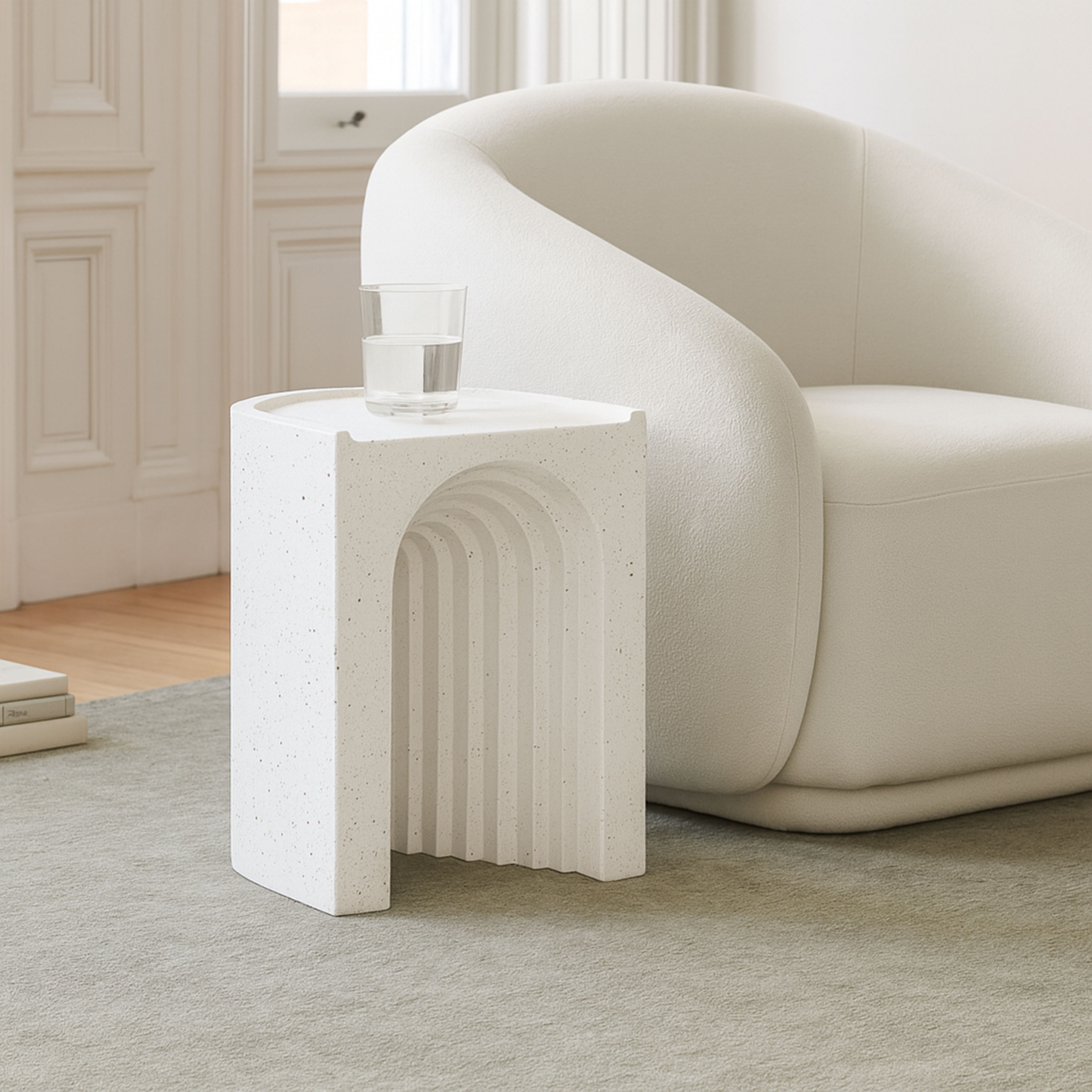 Avenda - Concrete End Table - Terrazzo