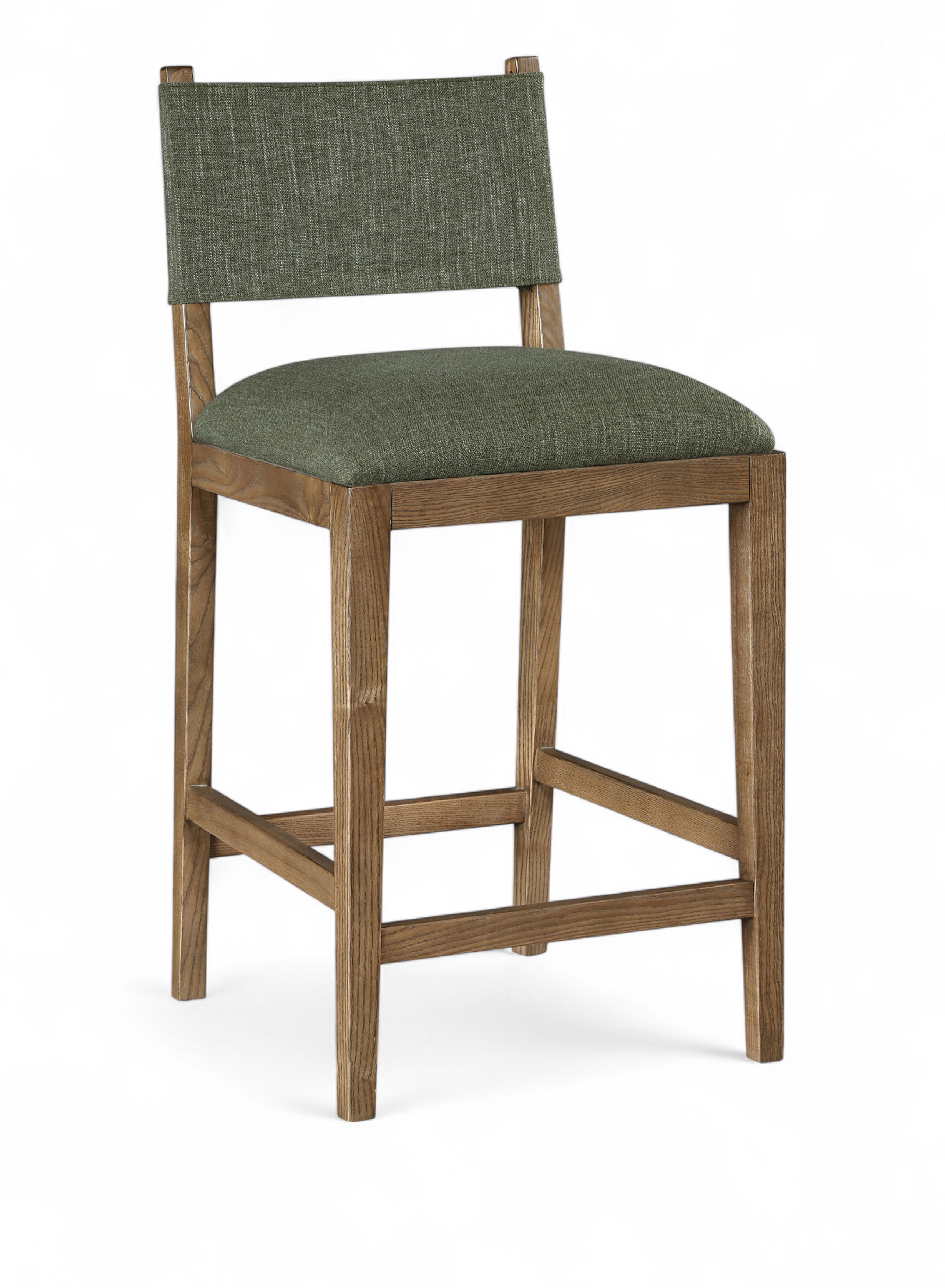 Avon - Linen Textured Performance Fabric Counter Stool - Olive