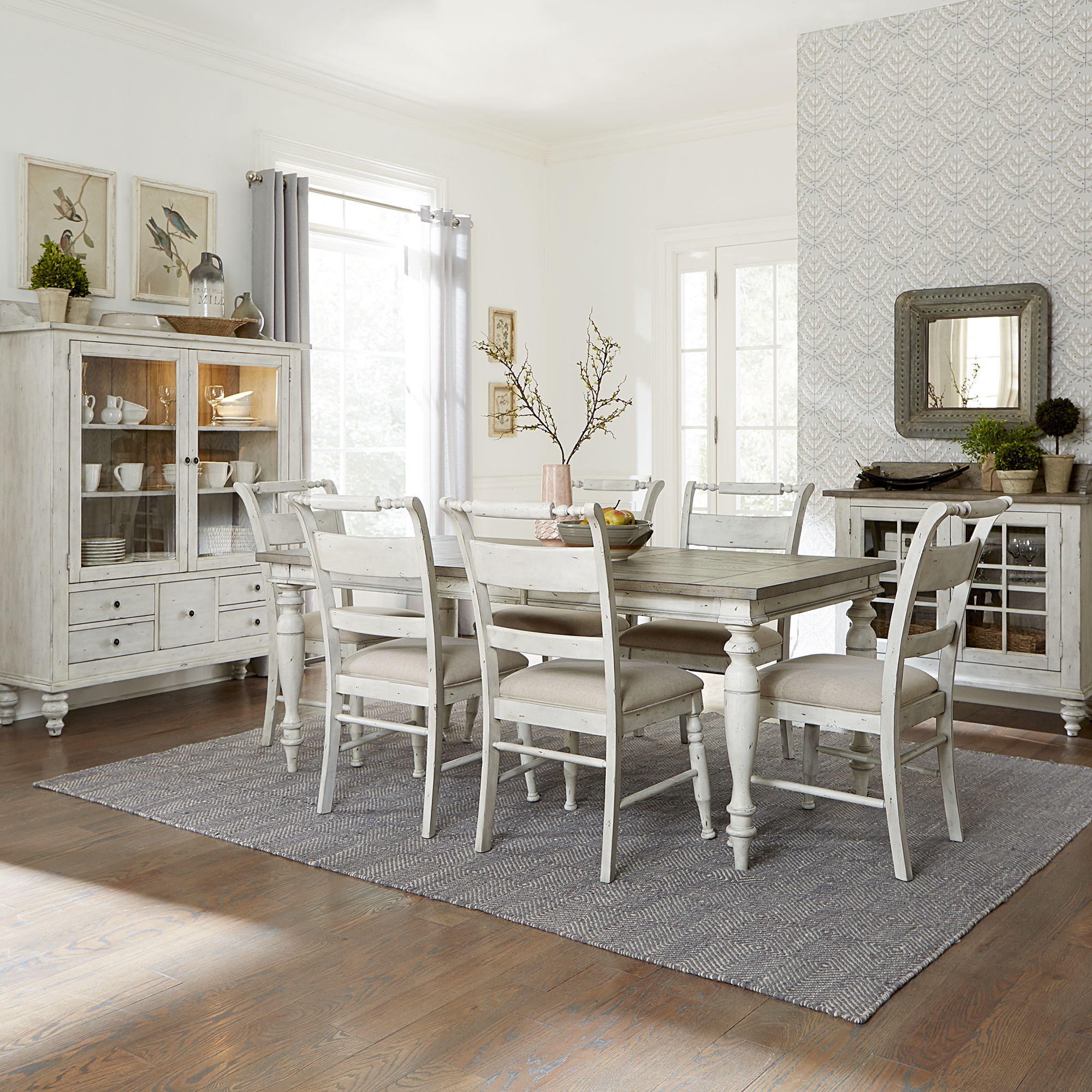Liberty Furniture Whitney - 7 Piece Rectangular Table Set - White