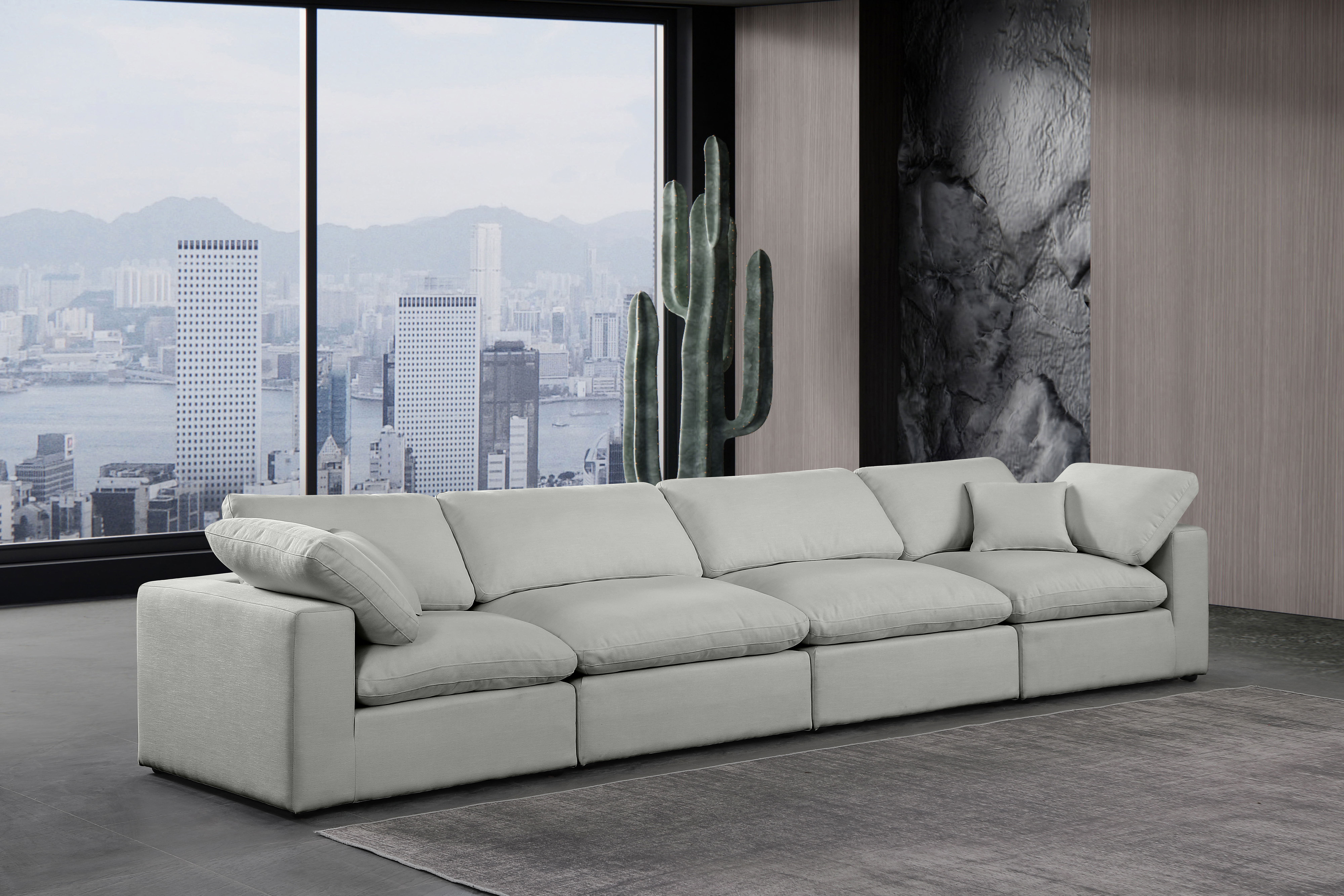 Comfy - Linen Modular Sofa 4 Pieces - Gray