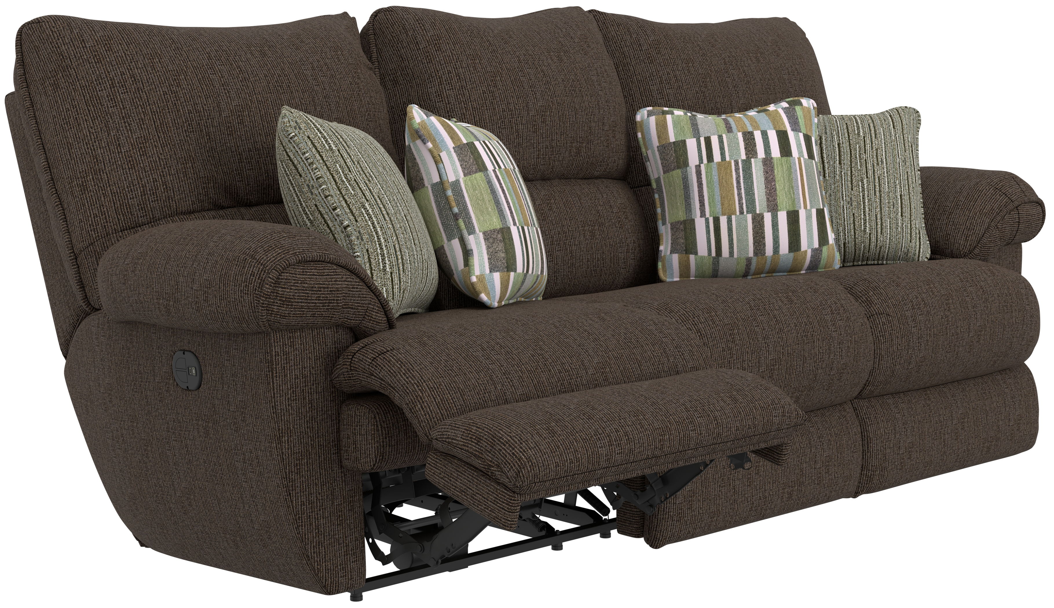 Lenny - Power Lay Flat Reclining Sofa - Chocolate