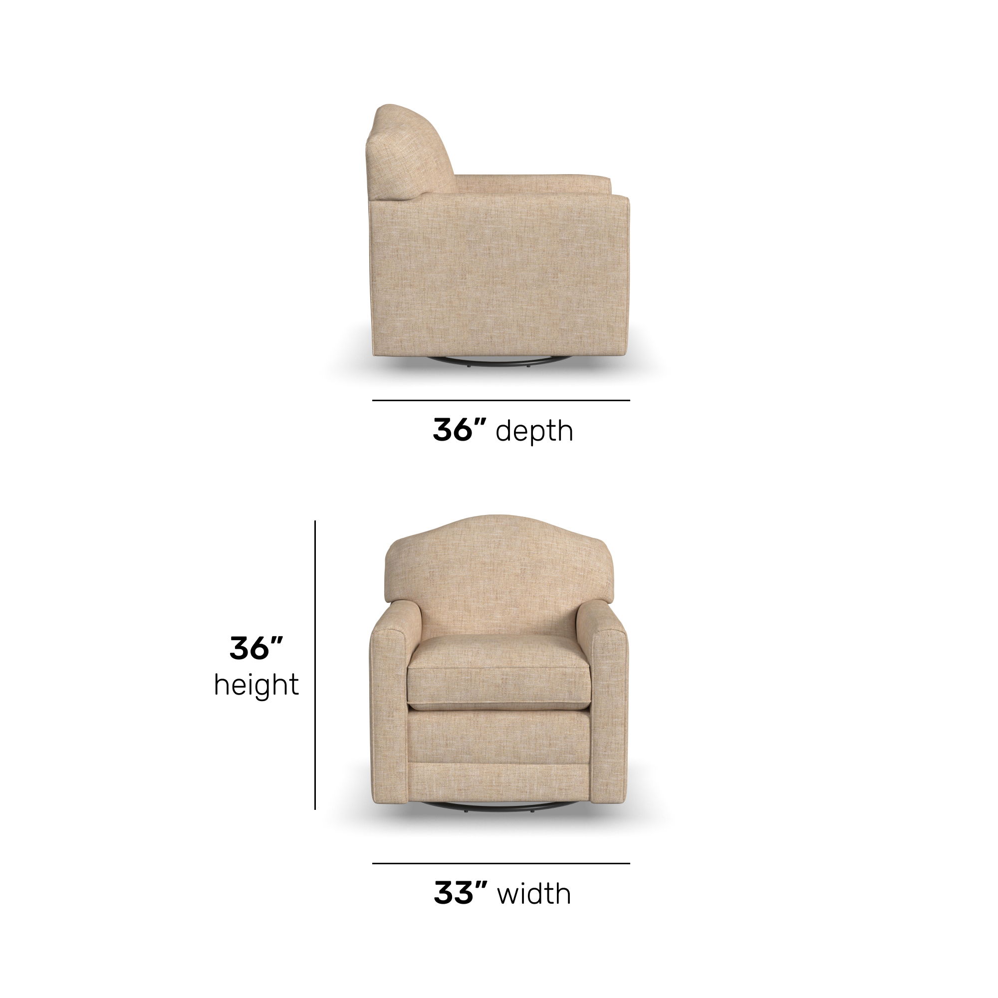 Aggie - Fabric Swivel Chair, beige, view 7