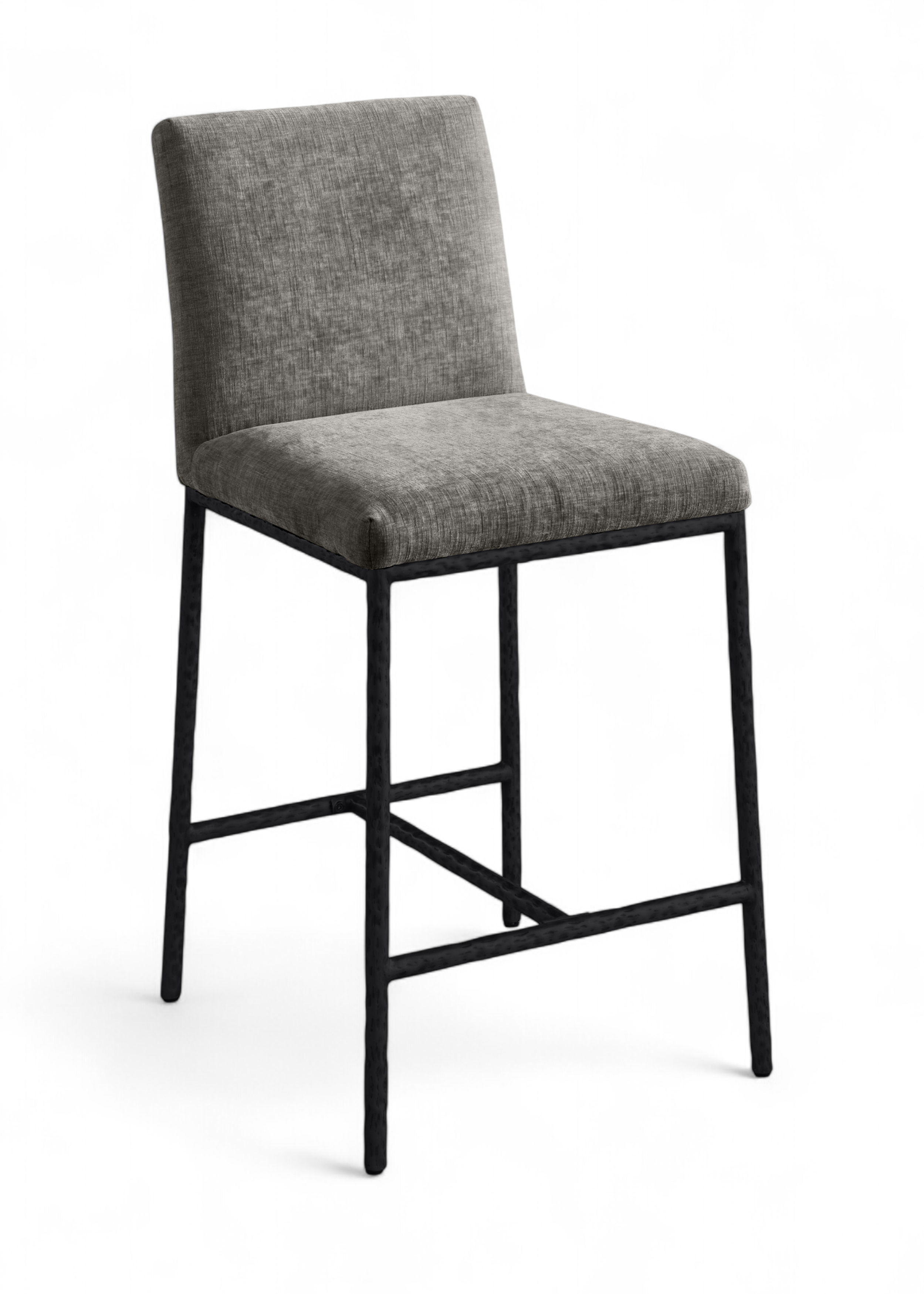 Reeves - Chenille Upholstered Counter Stool (Set of 2) - Gray