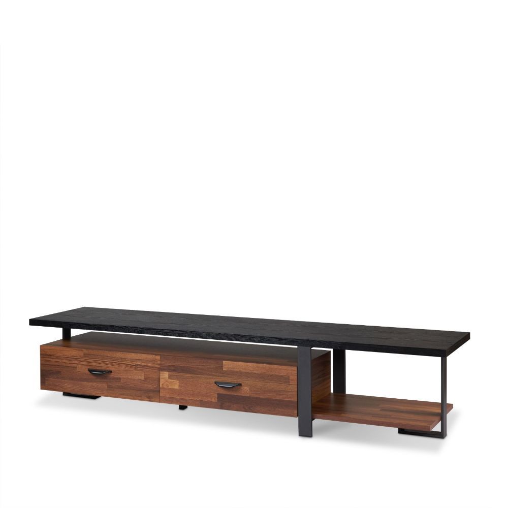 Elling - TV Stand - Walnut & Black, light brown