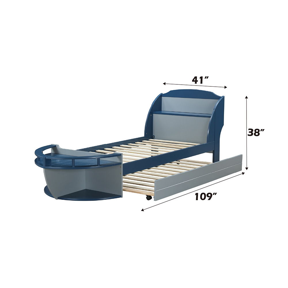 Neptune II - Twin Bed - Gray / Navy, gray, view 6