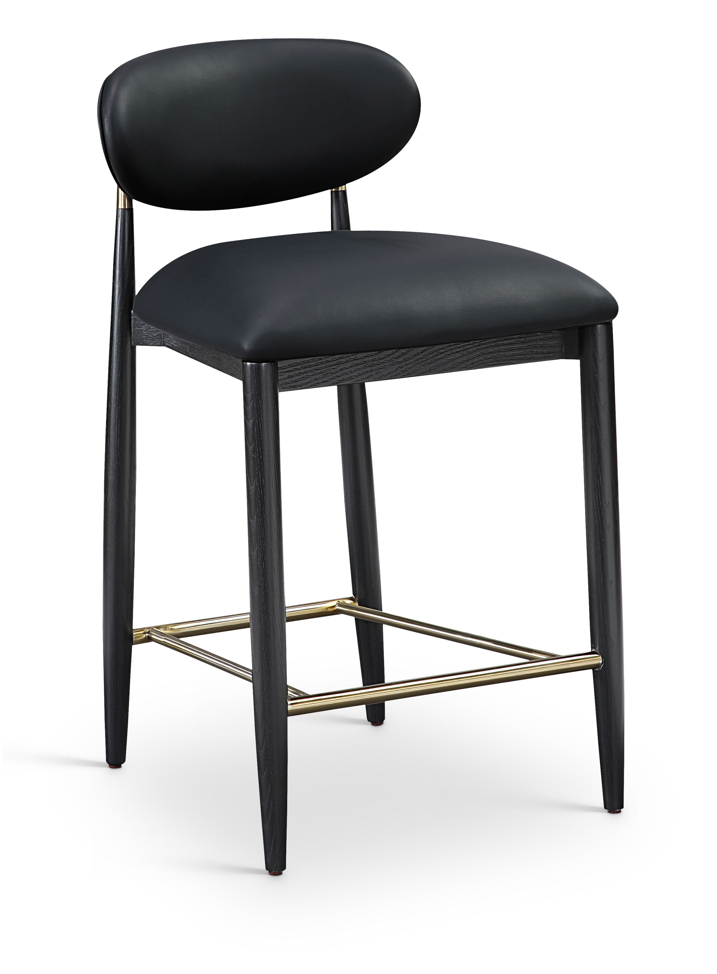 Riccio - Vegan Leather Upholstered Stool - Black