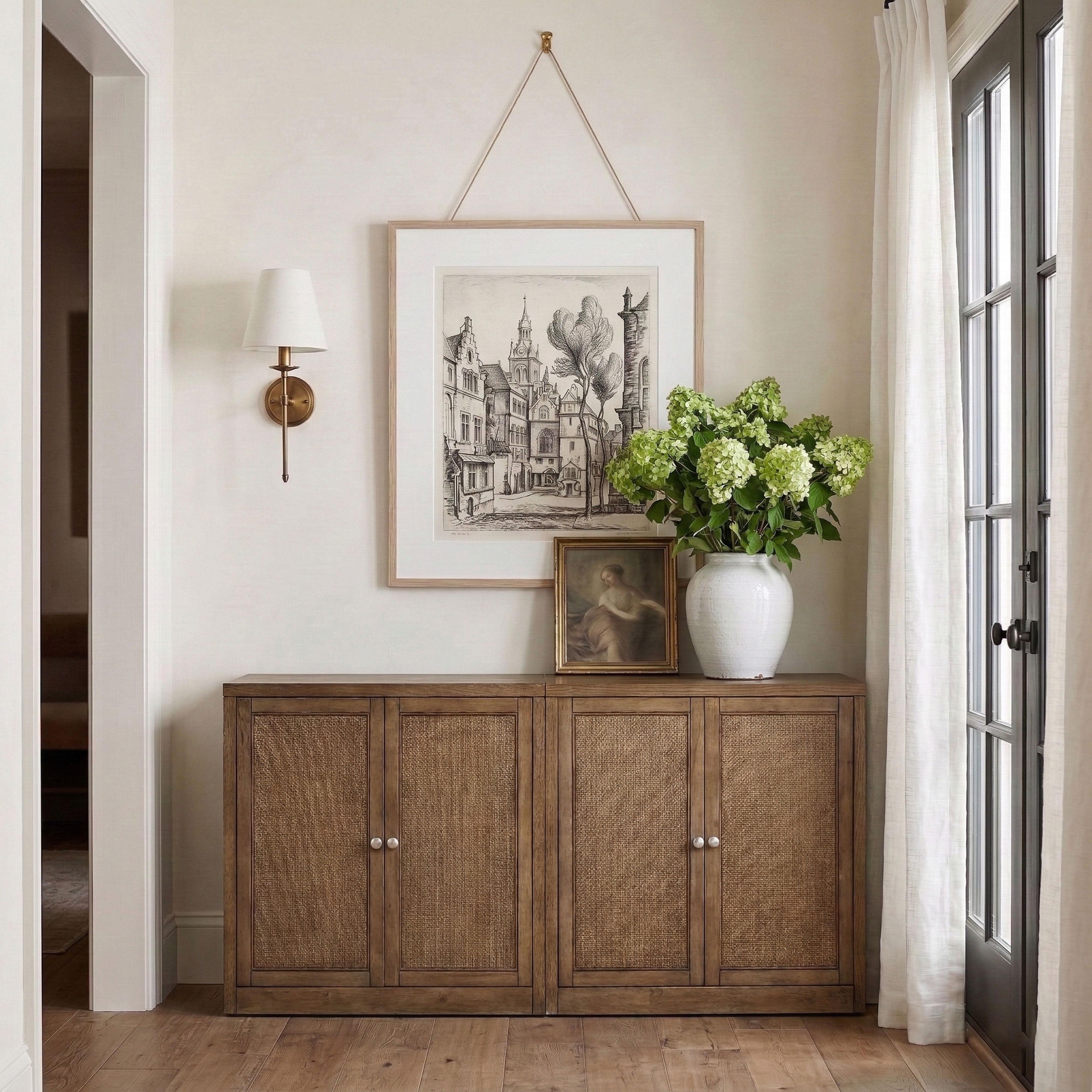 Vero - Solid Wood And Oak Veneer 2 Piece Sideboard/Buffet - Brown