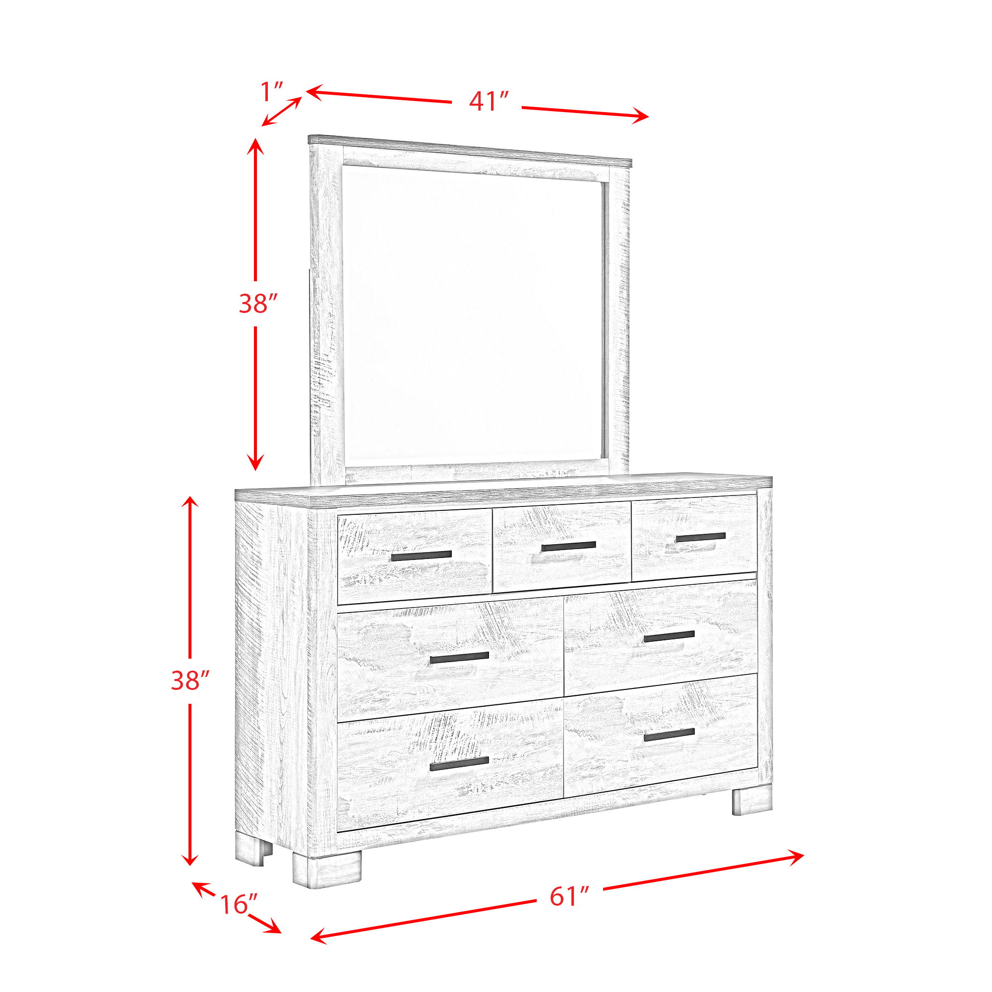 Millers Cove - King Panel 5 Piece Bedroom Set - Distressed Gray